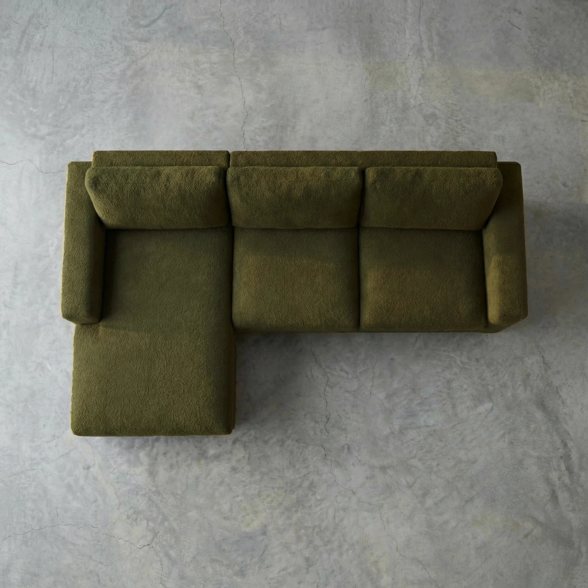 Cuddle Moss Two-Piece Chaise Sectional
