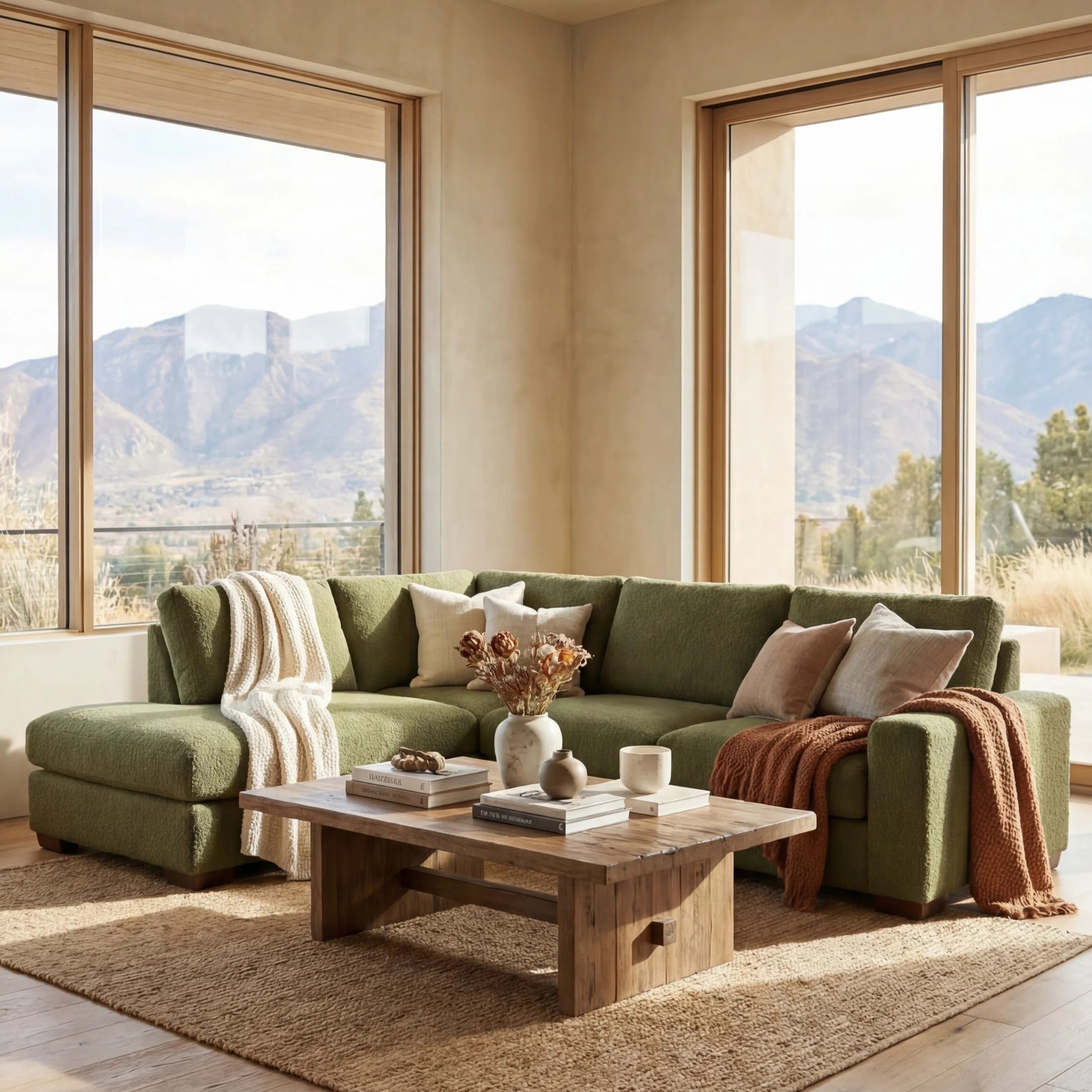 Cuddle Moss Veylo Two-Piece Sectional