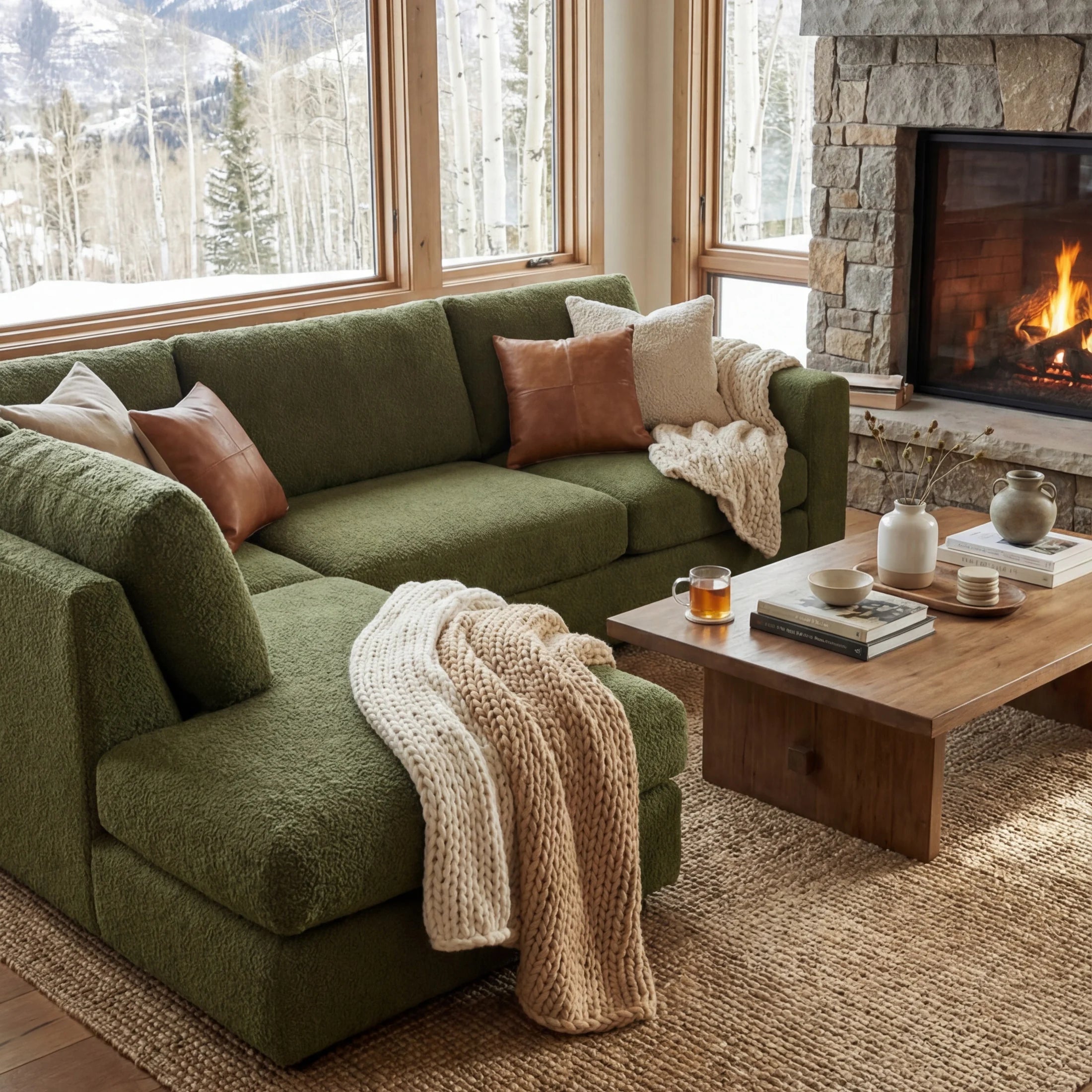 Cuddle Moss Veylo Two-Piece Sectional