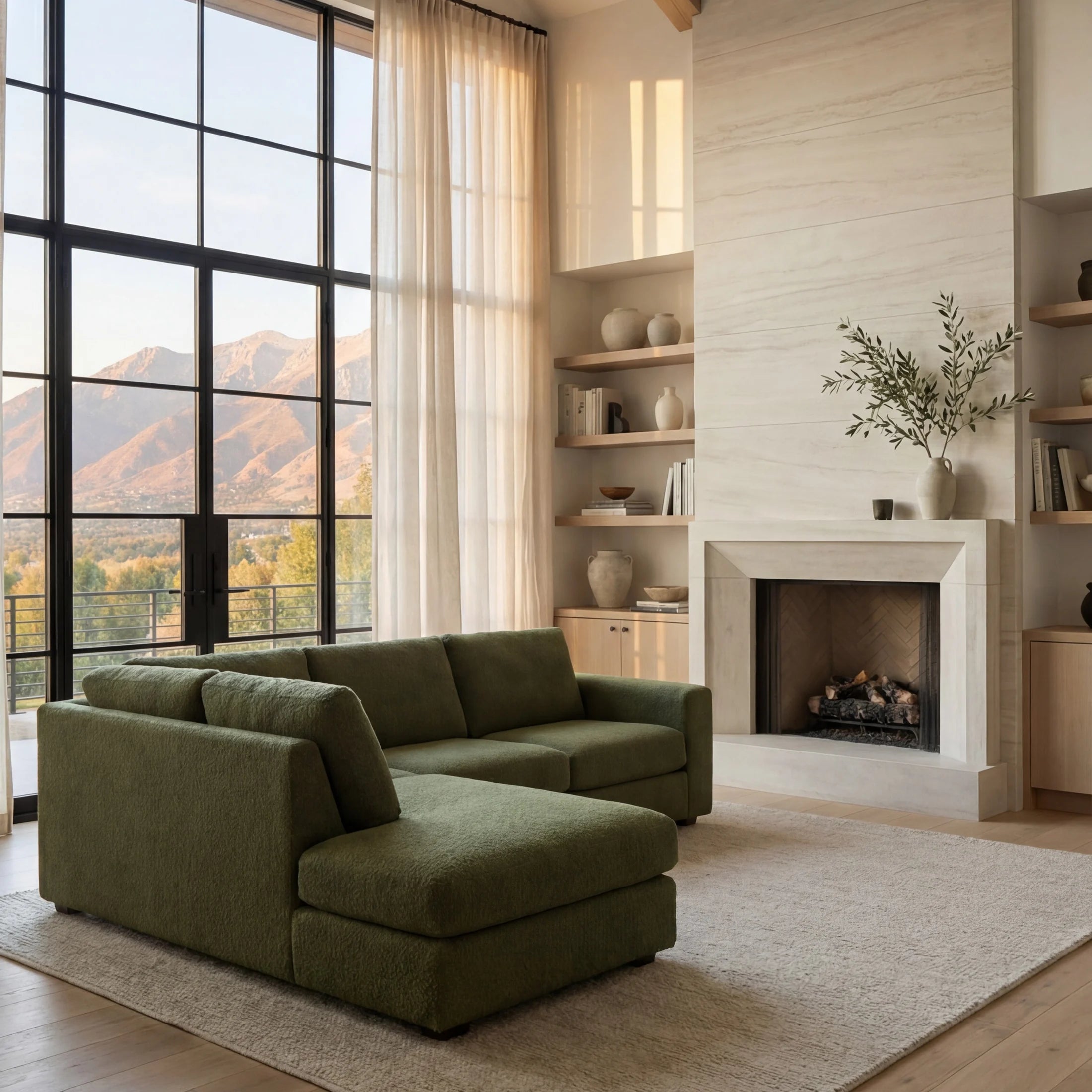 Cuddle Moss Veylo Two-Piece Sectional