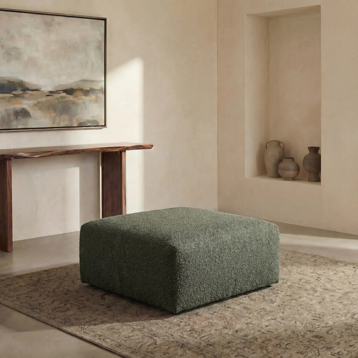 Cuddle Moss Modular Ottoman