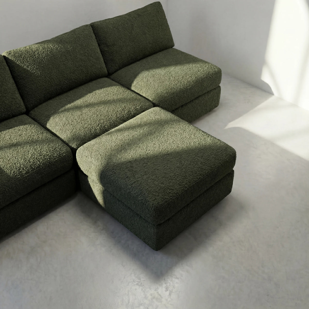 Cuddle Moss Modular Ottoman