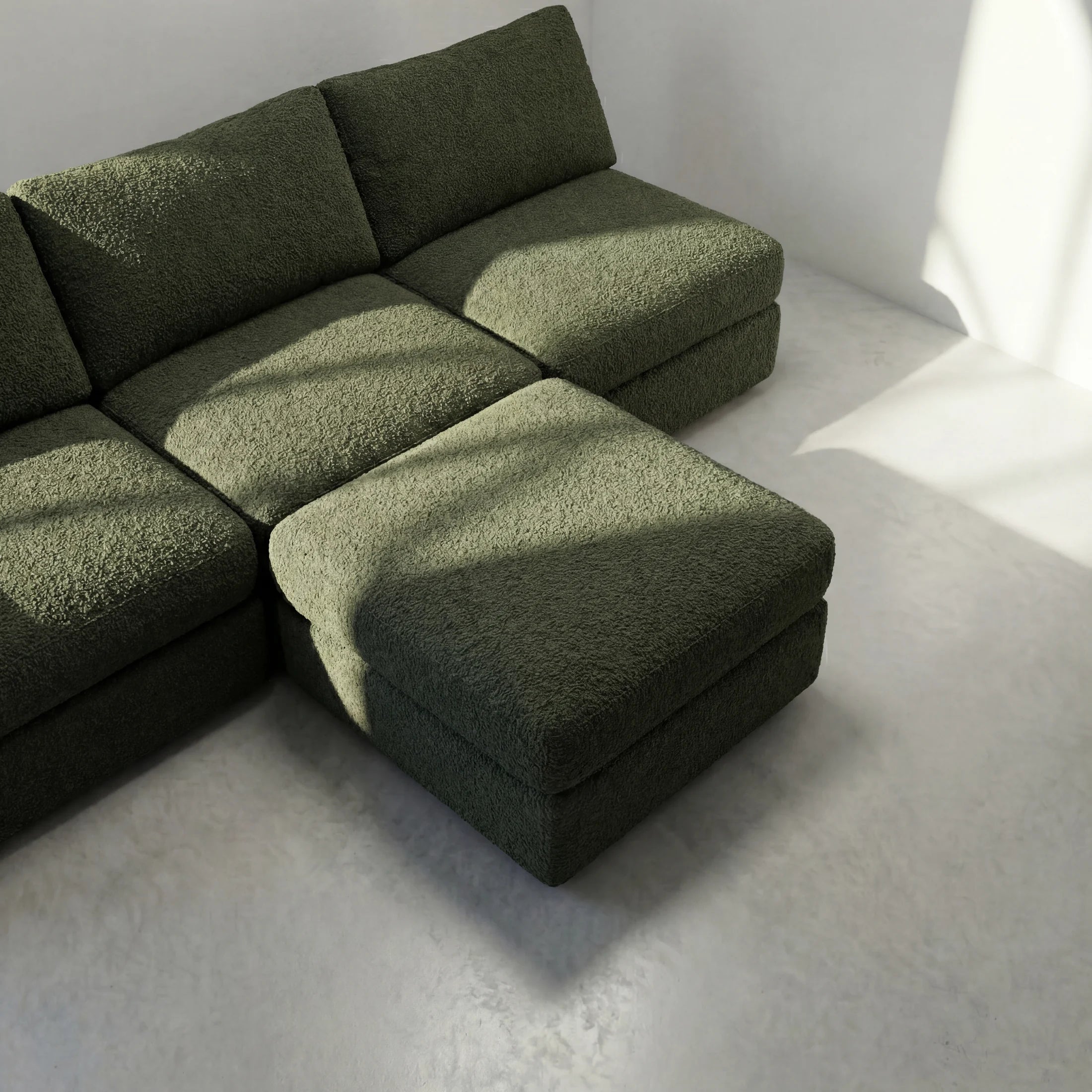 Cuddle Moss Modular Ottoman