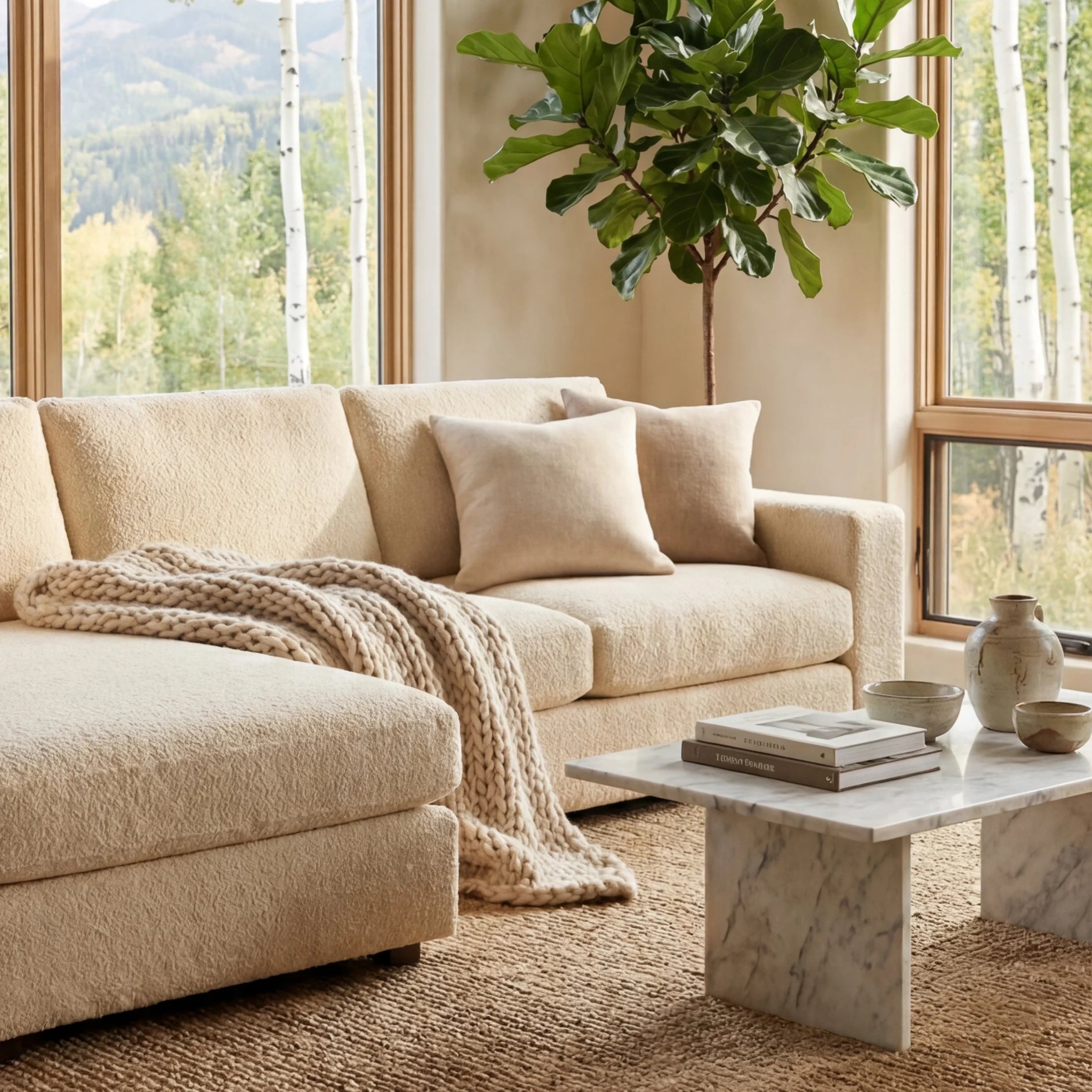 Cuddle Natural Two-Piece Chaise Sectional