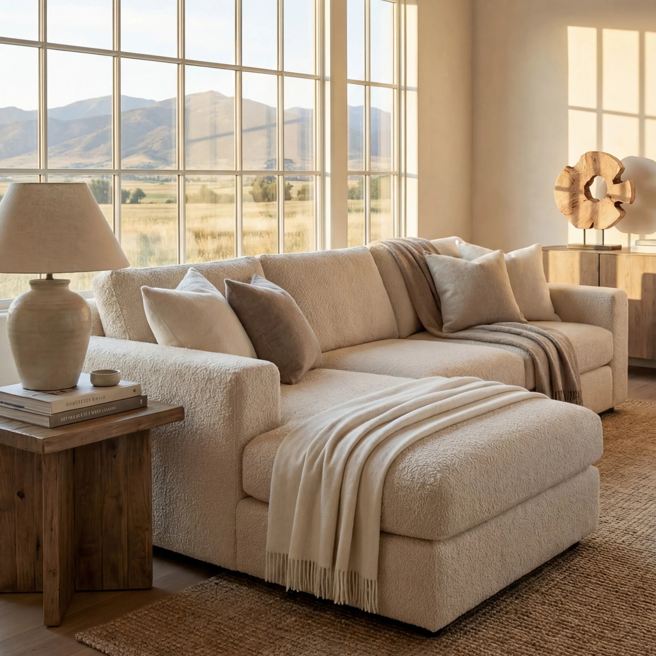 Cuddle Natural Two-Piece Chaise Sectional