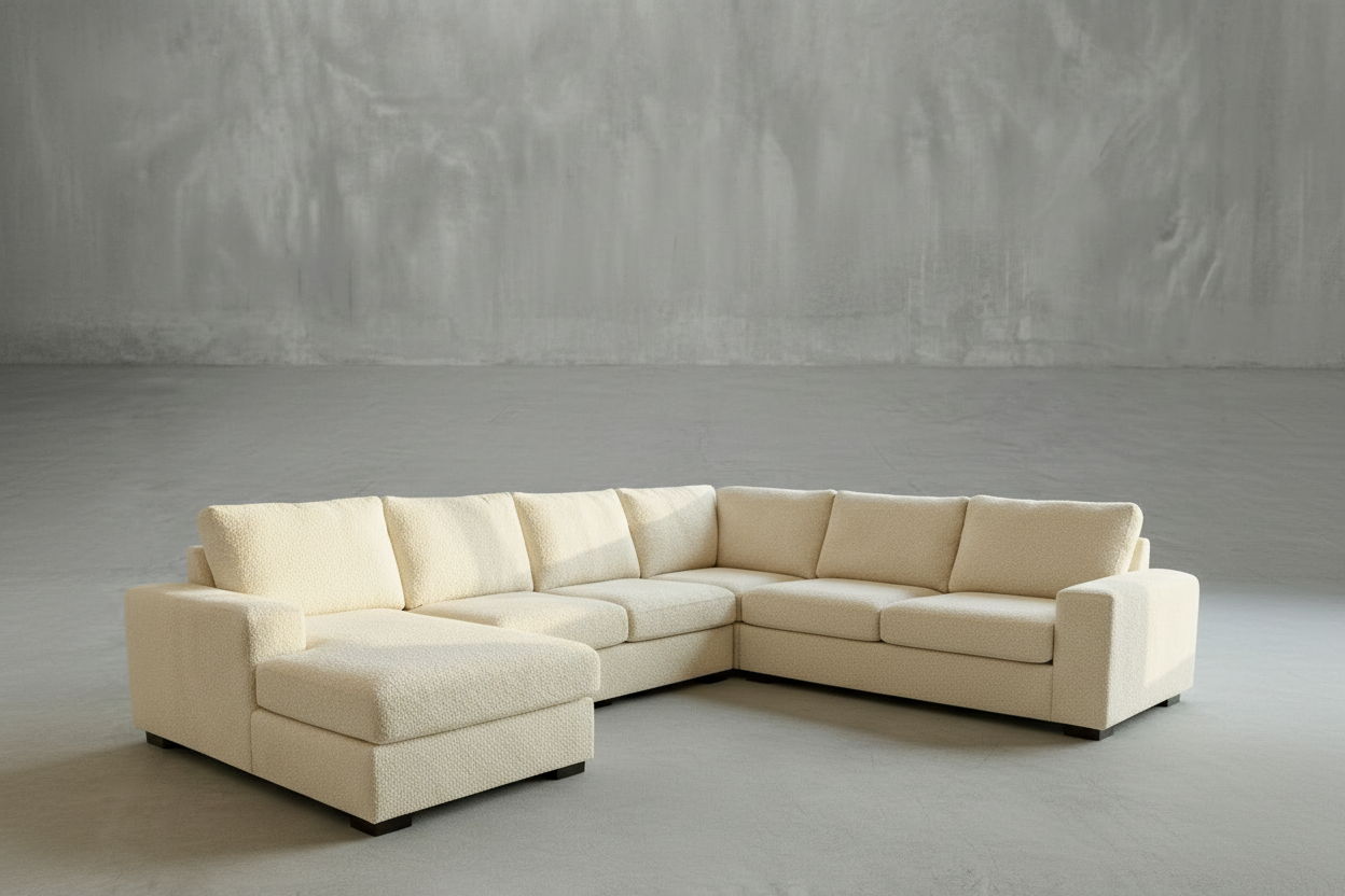 Gianni Cream Custom Three-Piece Chaise Sectional