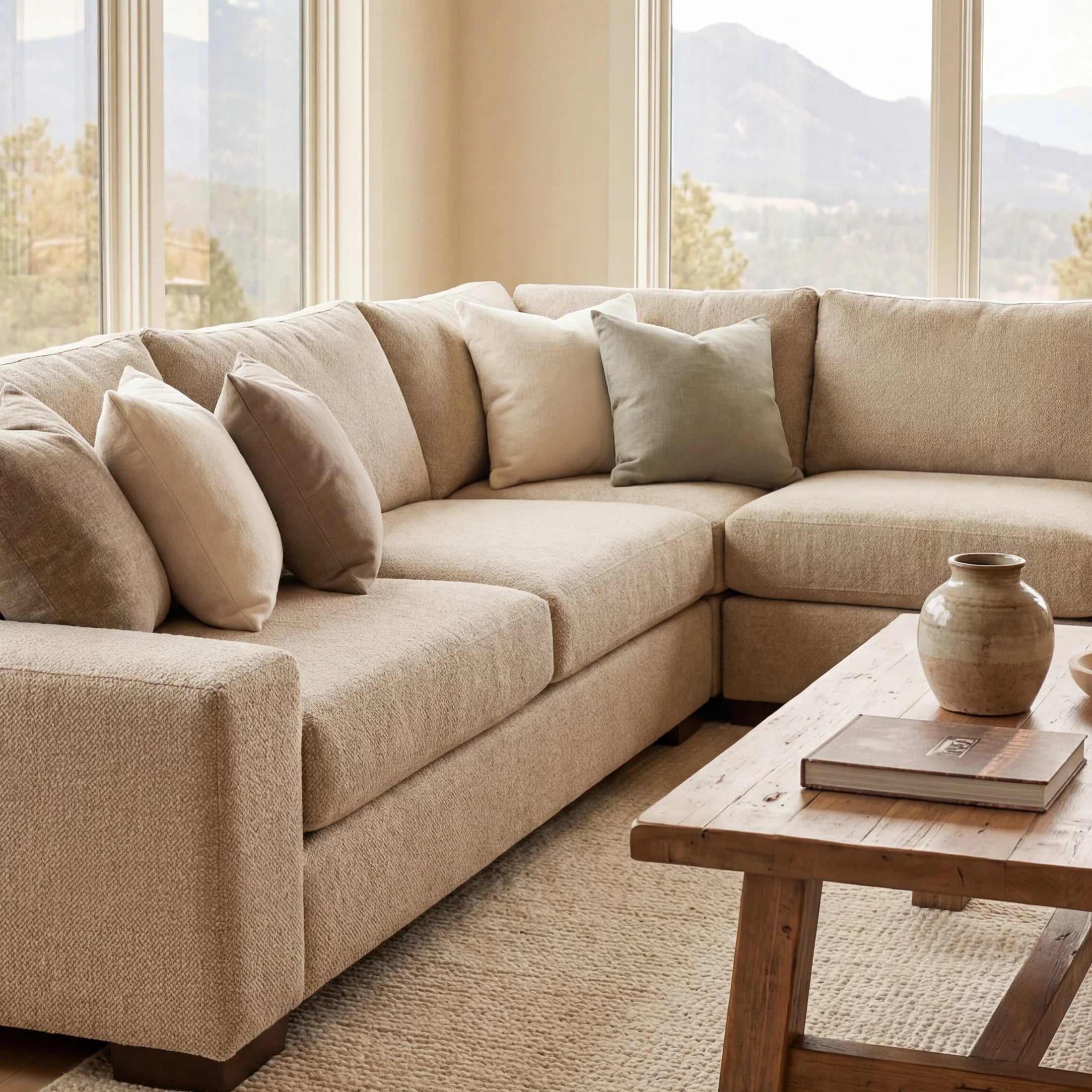 Cuddle Natural Three-Piece Sectional