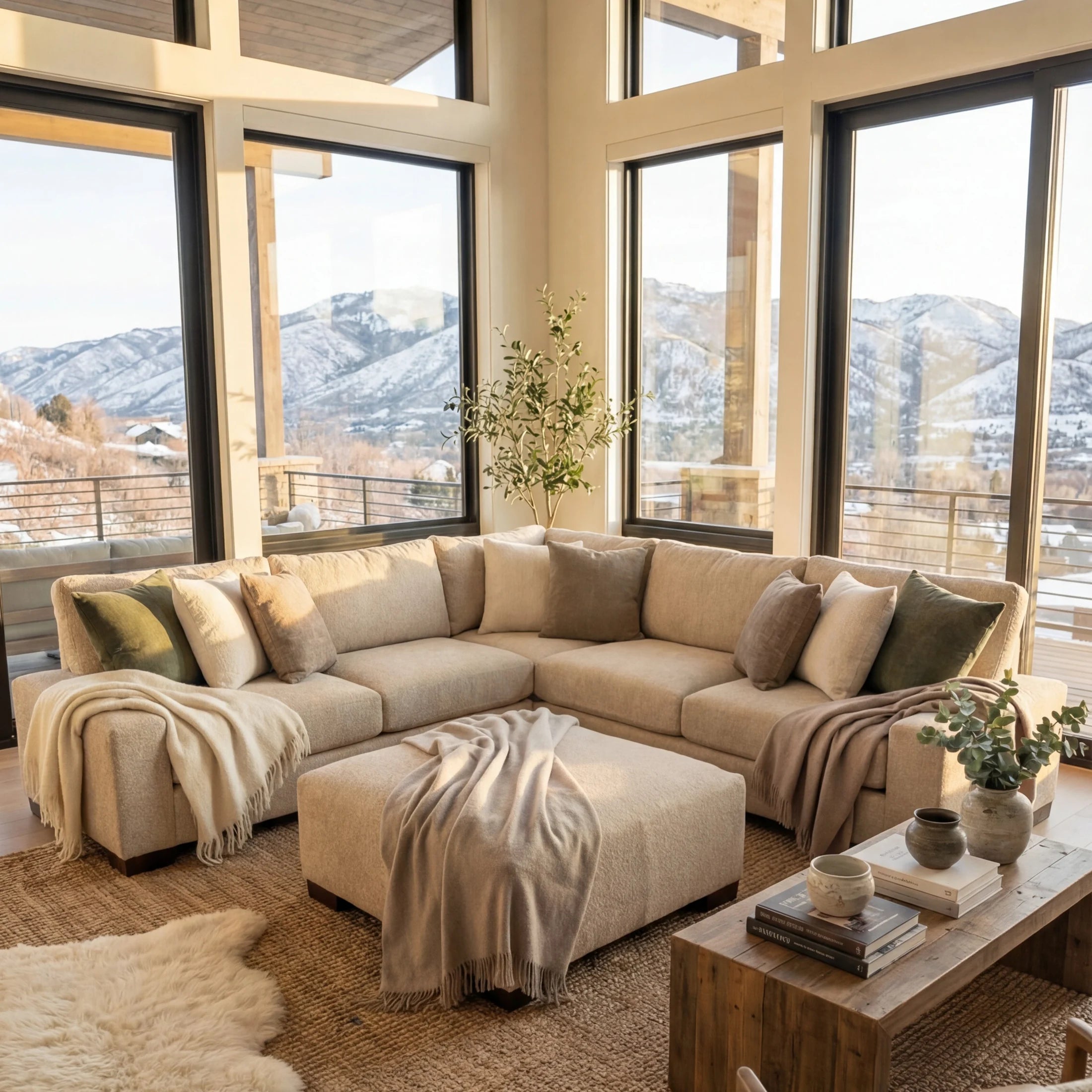 Cuddle Natural Three-Piece Sectional