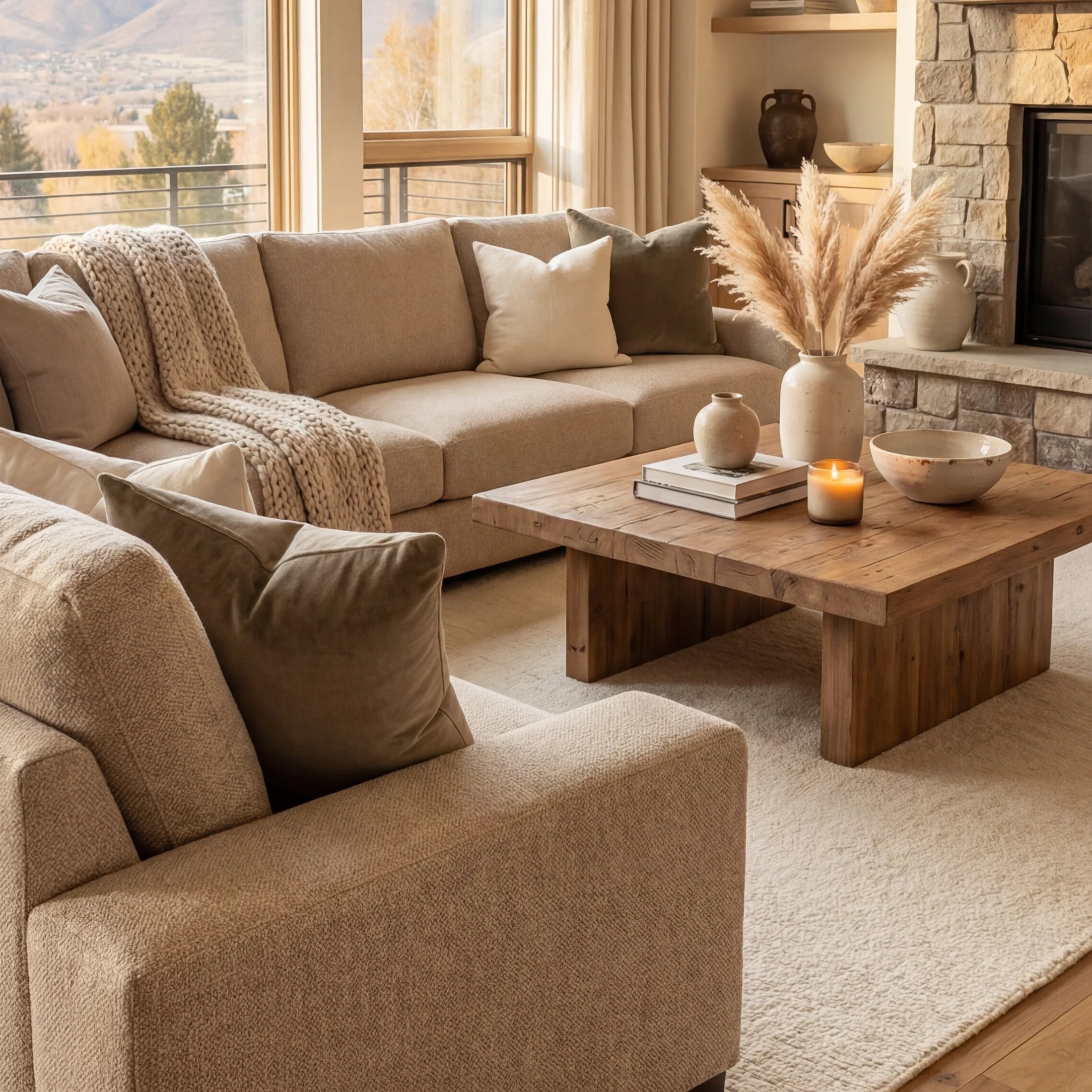 Cuddle Natural Three-Piece Sectional