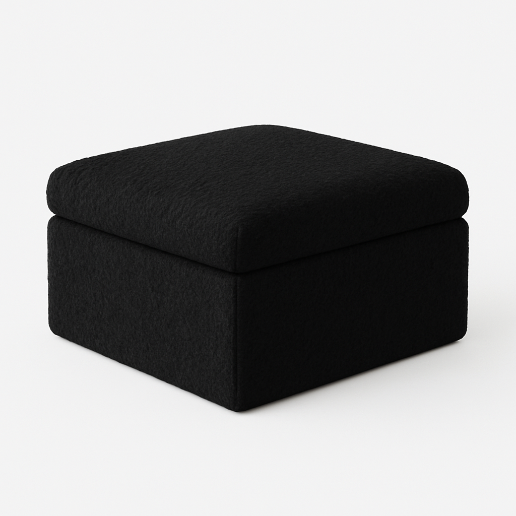 Cuddle Black Ottoman Oversized