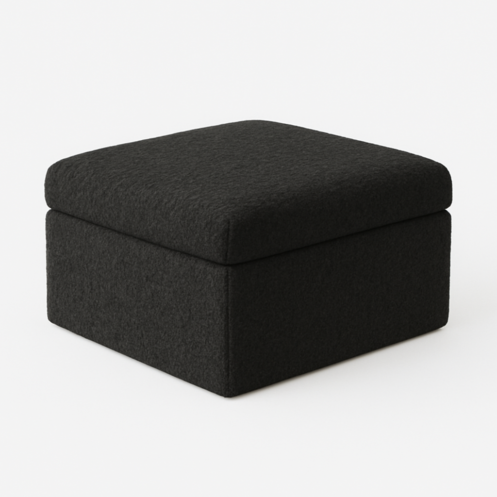 Cuddle Charcoal Ottoman Square