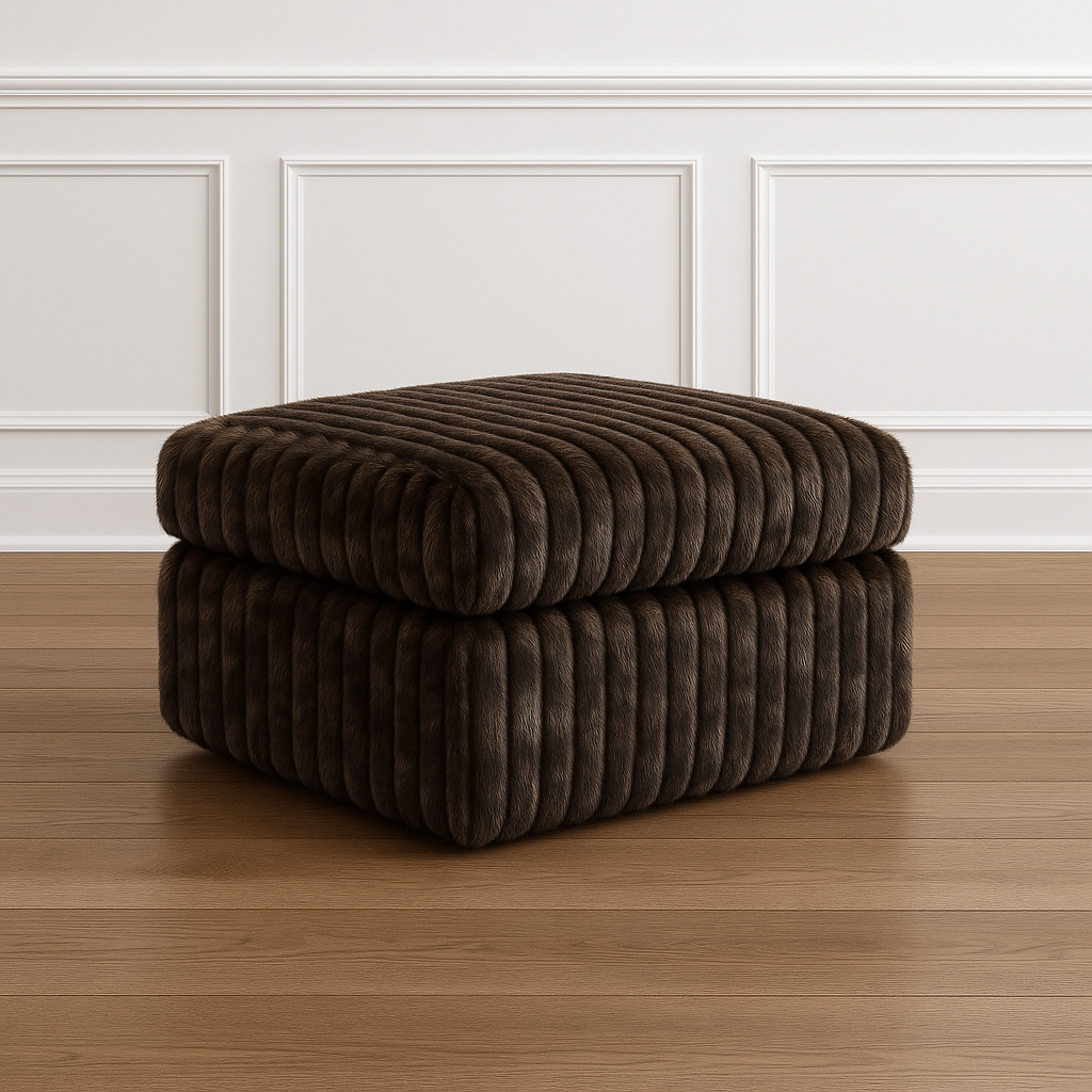Big Wig Mocha Ottoman Square