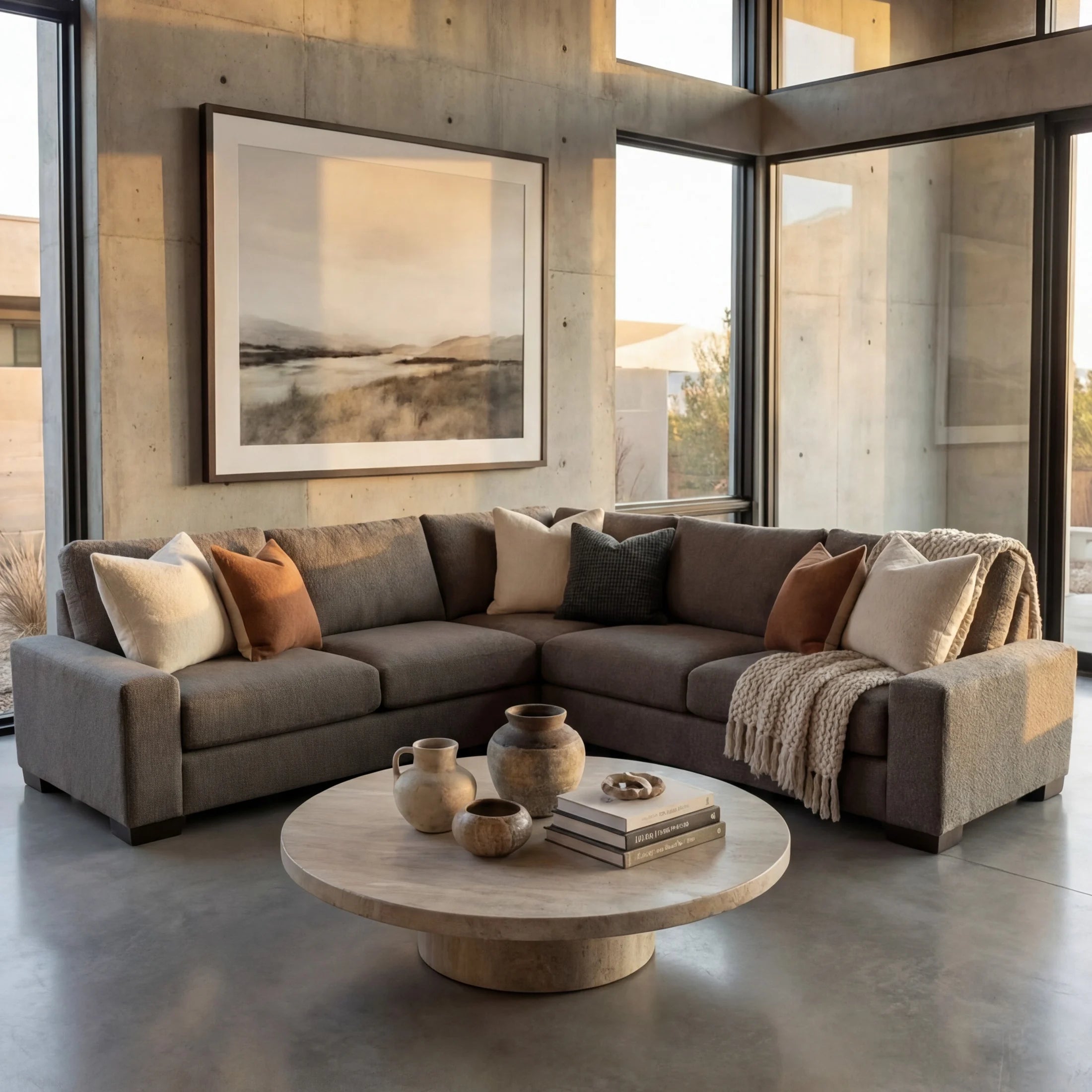 Cuddle Pewter Three-Piece Sectional