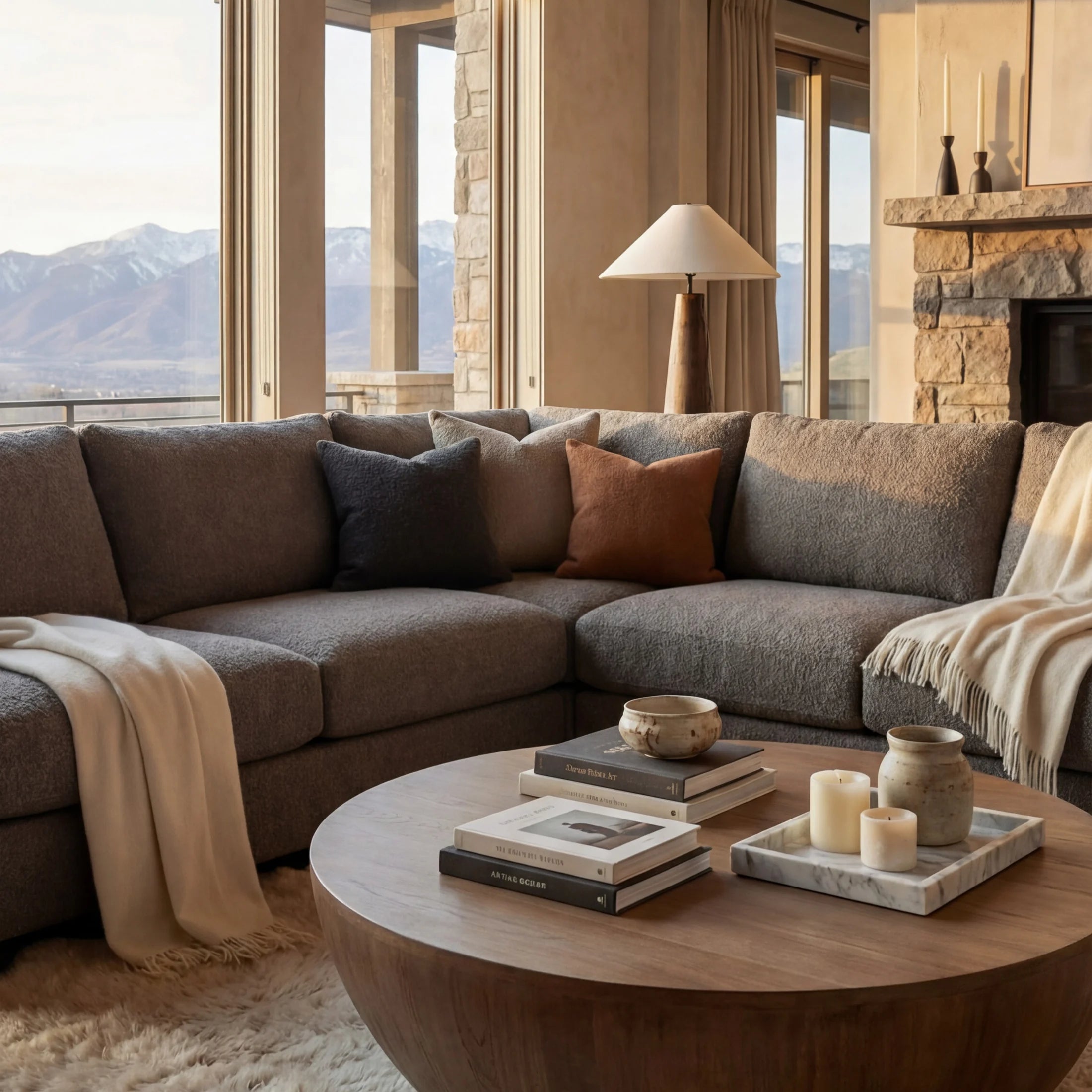 Cuddle Pewter Three-Piece Sectional