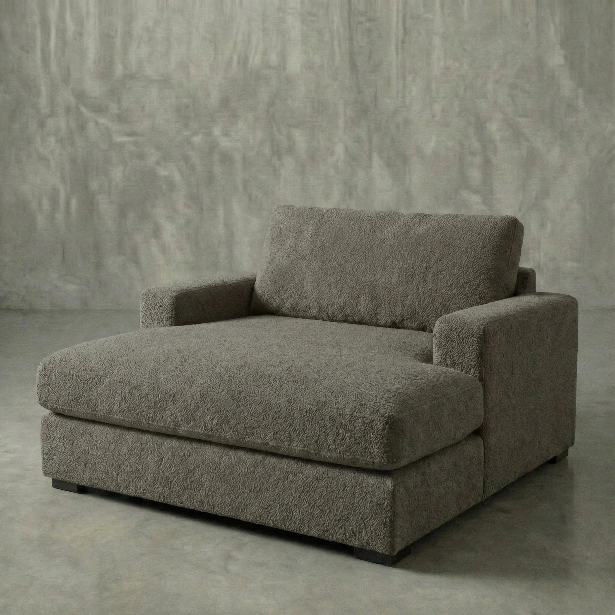Hero studio shot of Cuddle Pewter chaise lounger