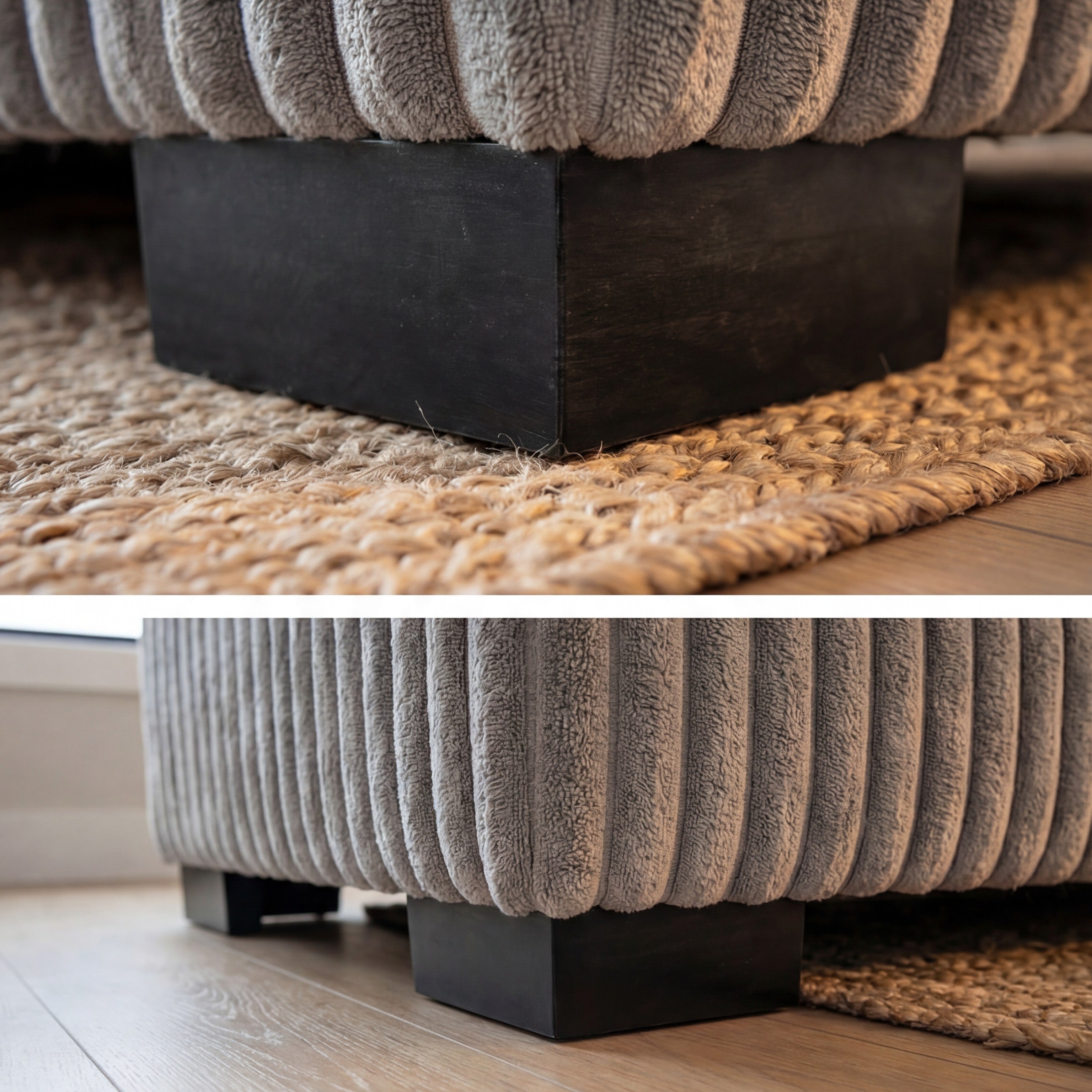 Solid Black Tapered Sofa Leg