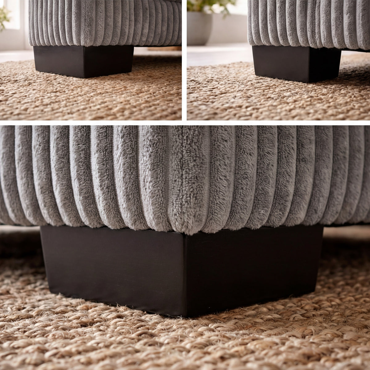 Solid Black Tapered Sofa Leg