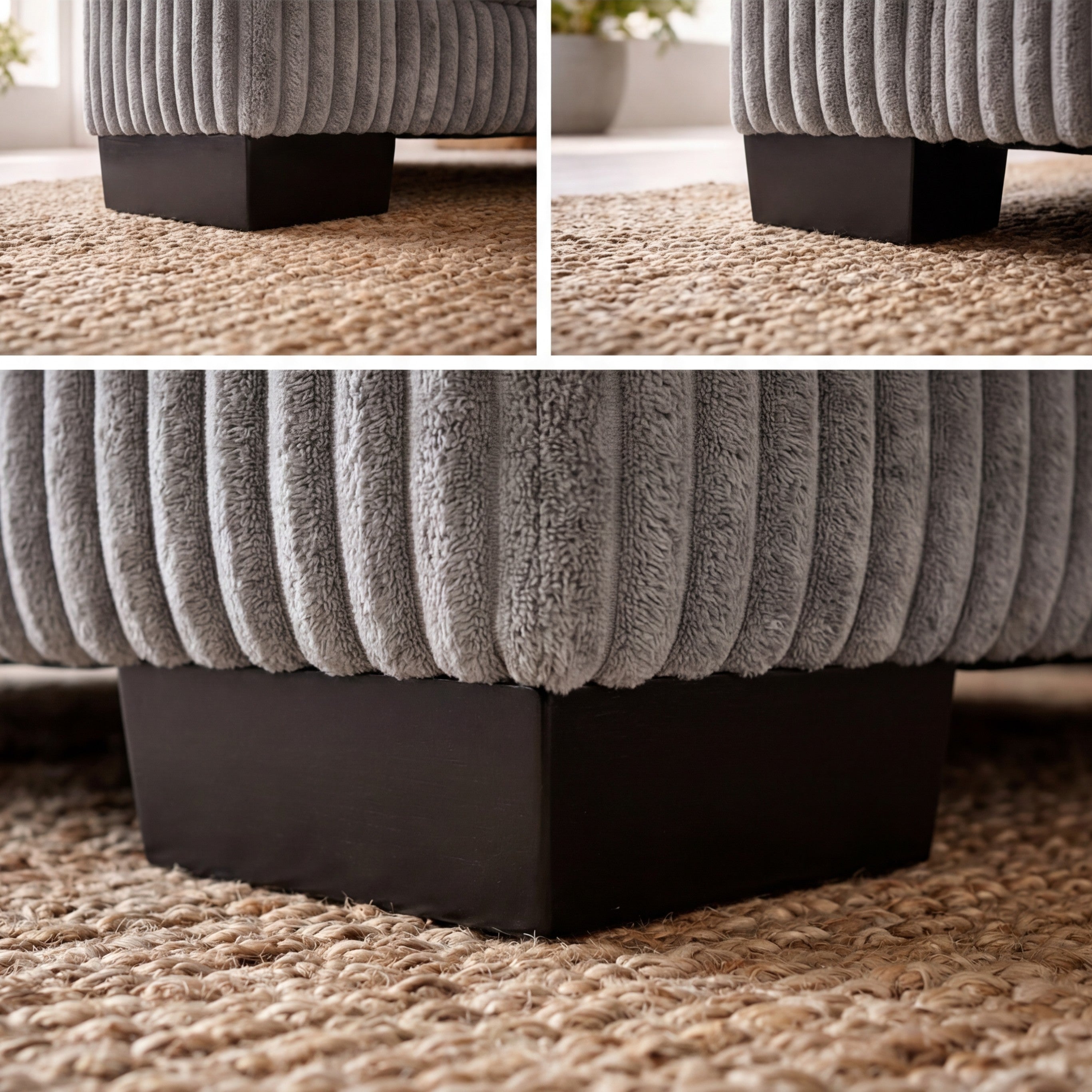 Solid Black Tapered Sofa Leg