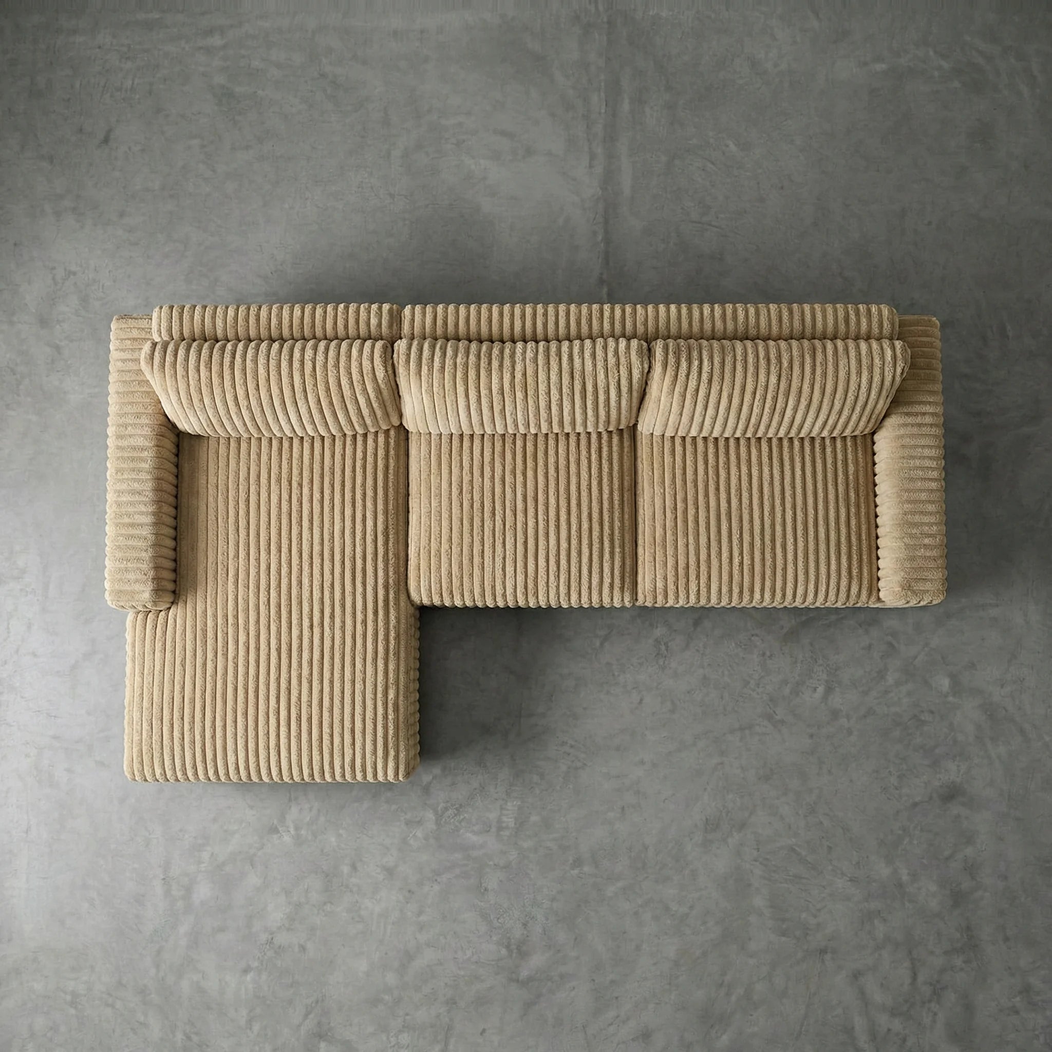 Minky Toast Two-Piece Chaise Sectional