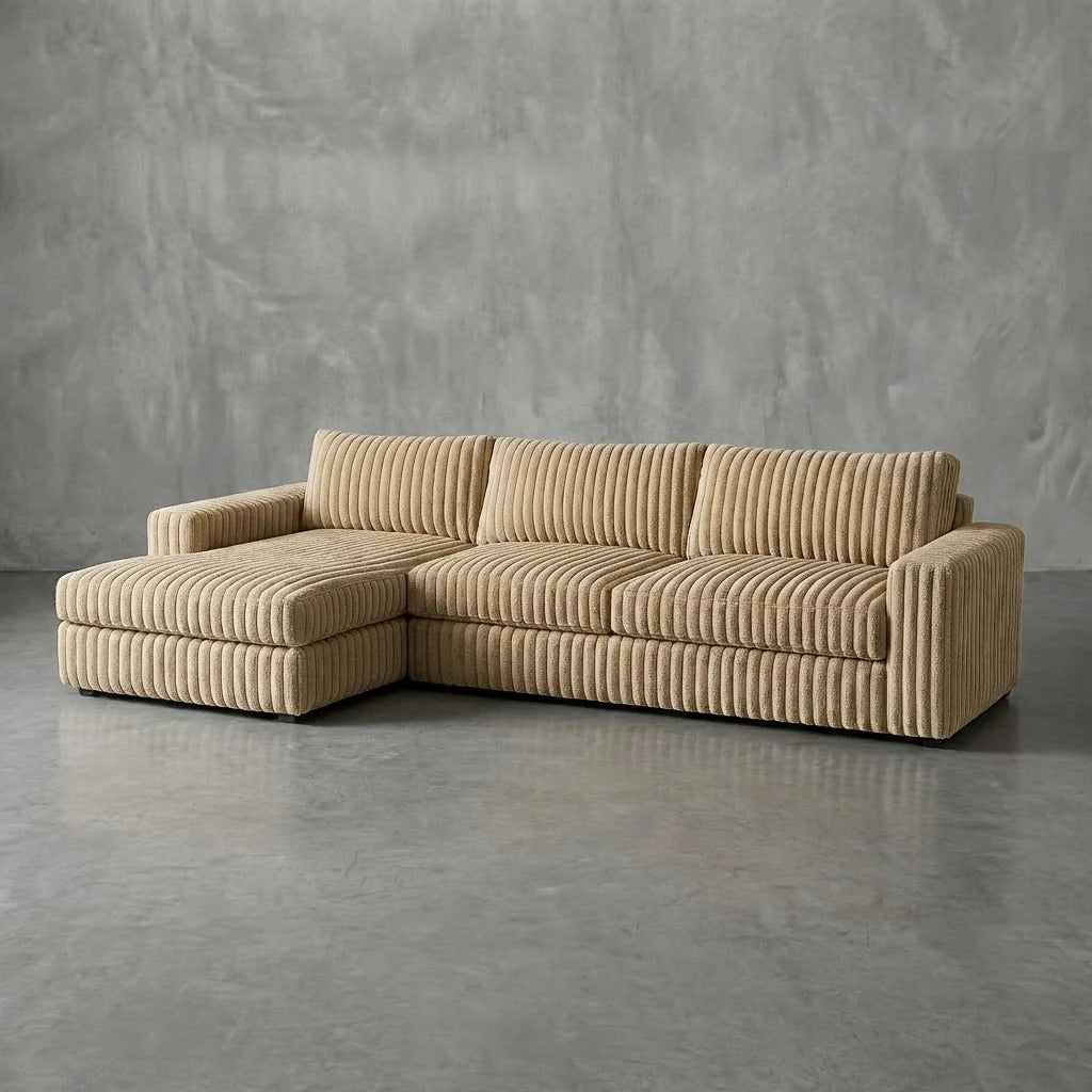 Minky Toast Two-Piece Chaise Sectional
