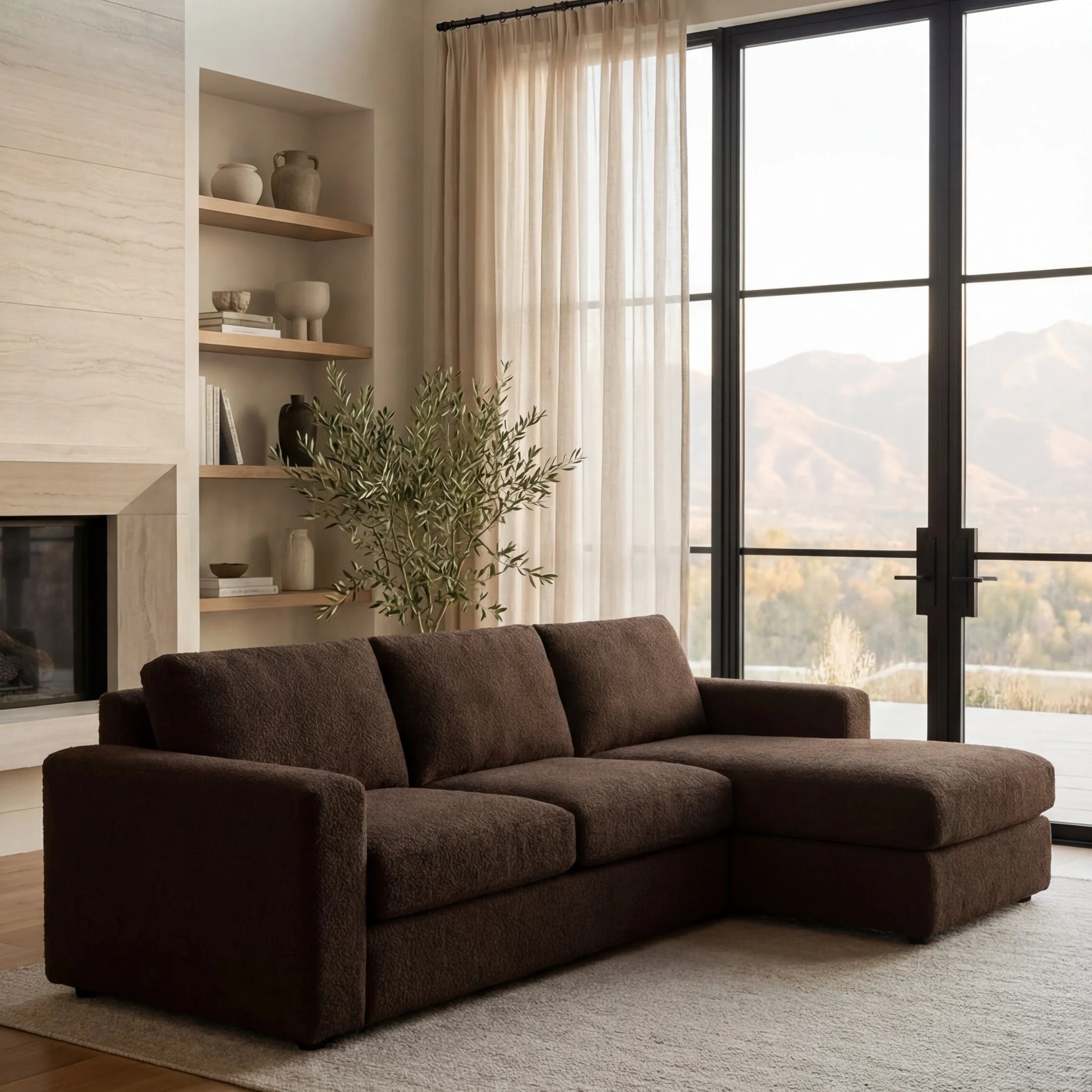 Cuddle Umber Two-Piece Chaise Sectional