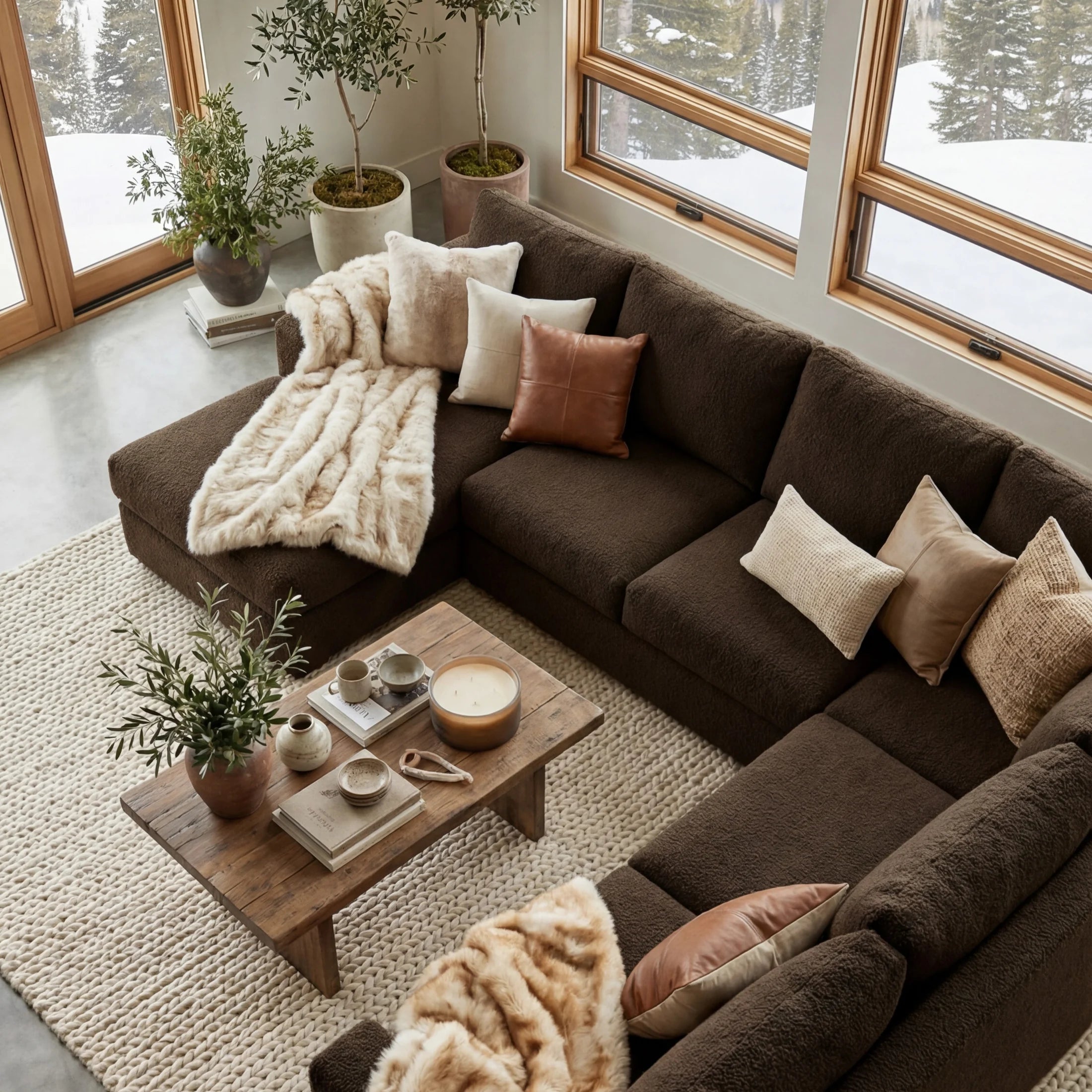 Cuddle Umber Three-Piece Chaise Sectional