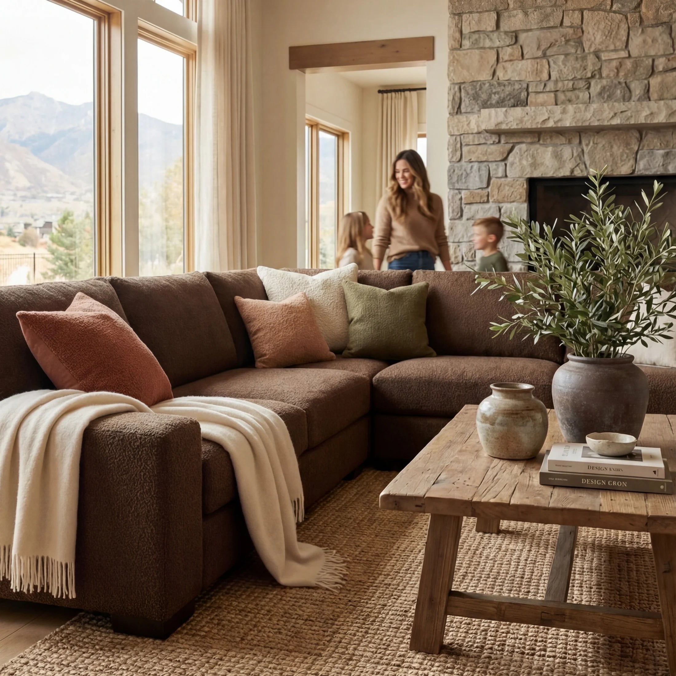 Cuddle Umber Three-Piece Sectional