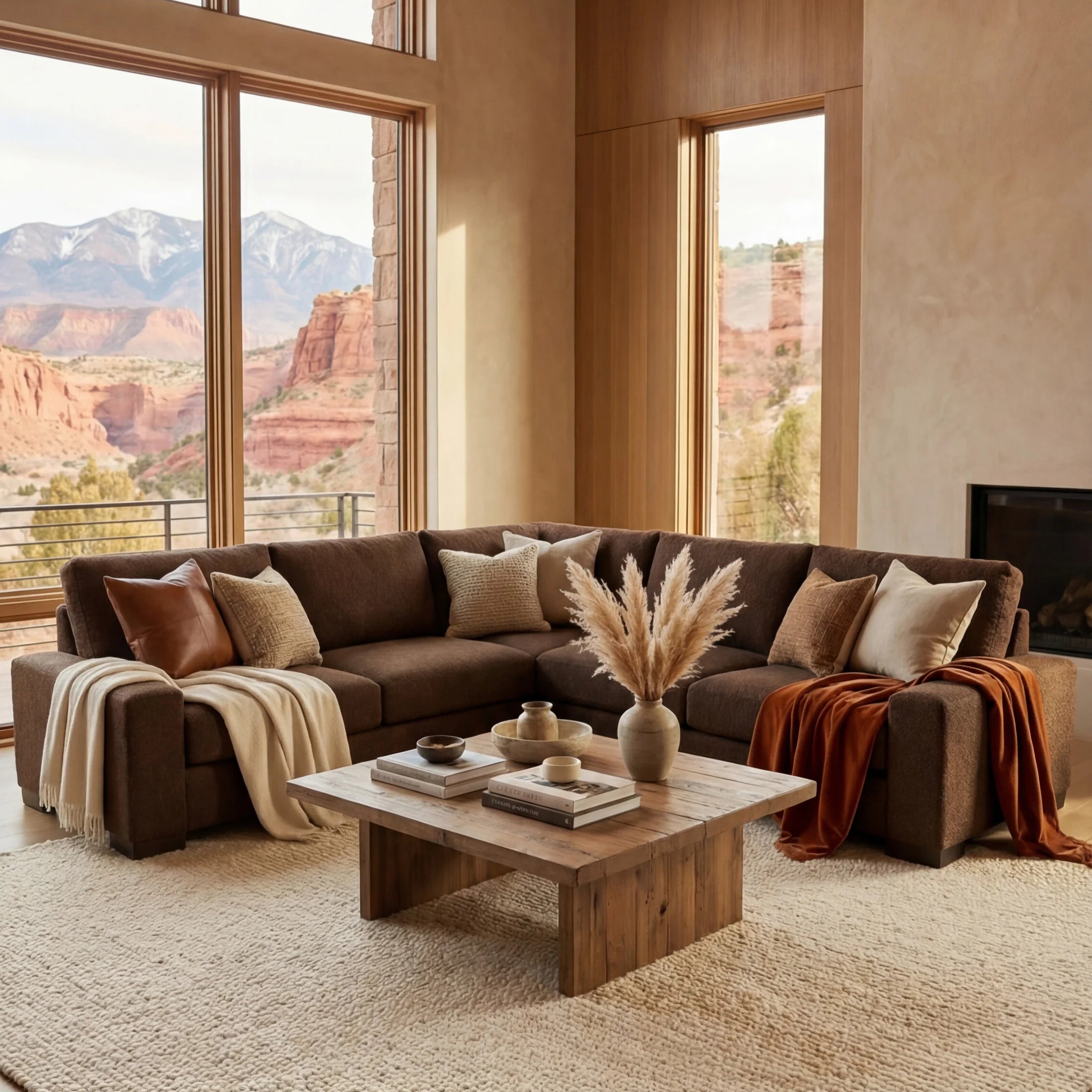 Cuddle Umber Three-Piece Sectional