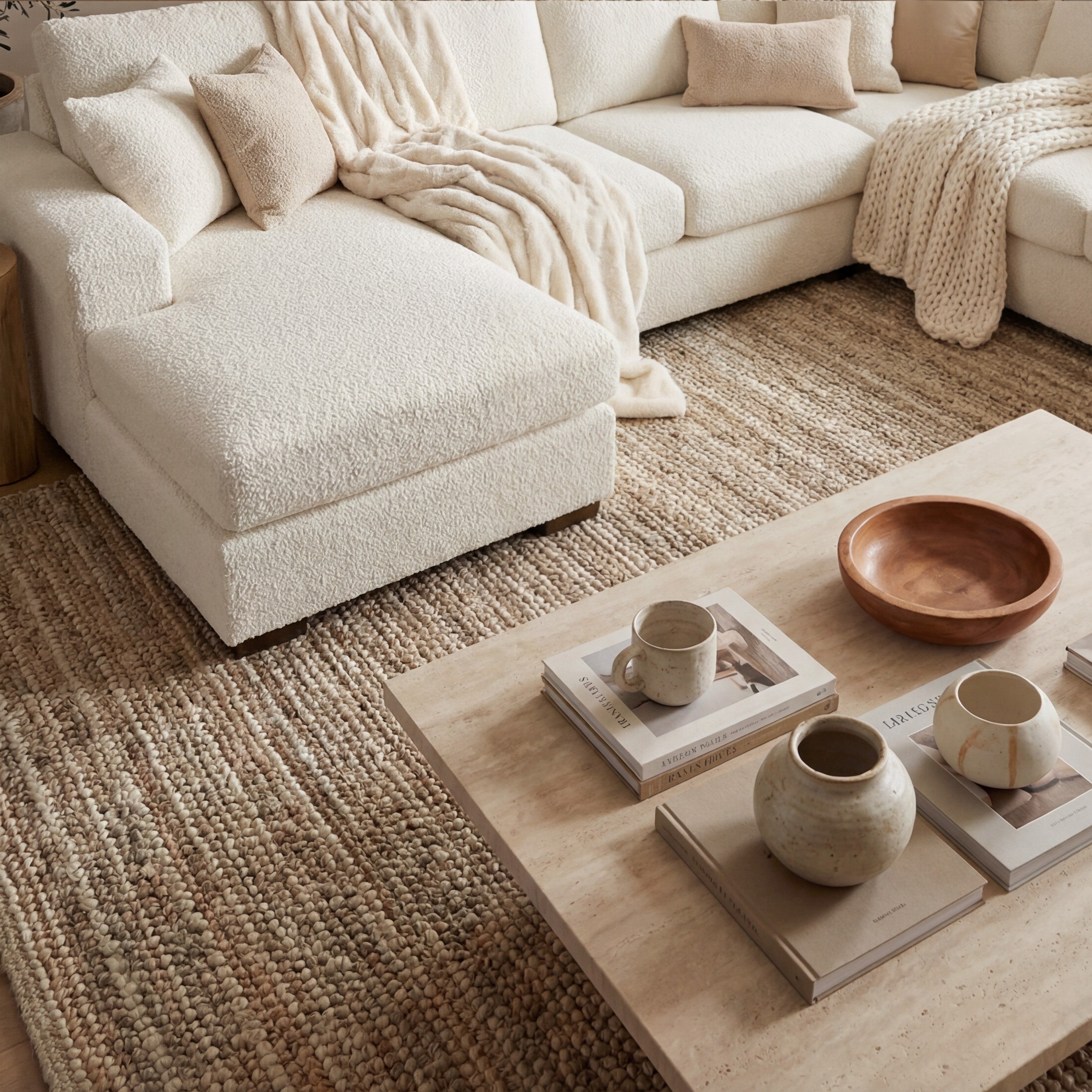 Cuddle Bone Three-Piece Chaise Sectional