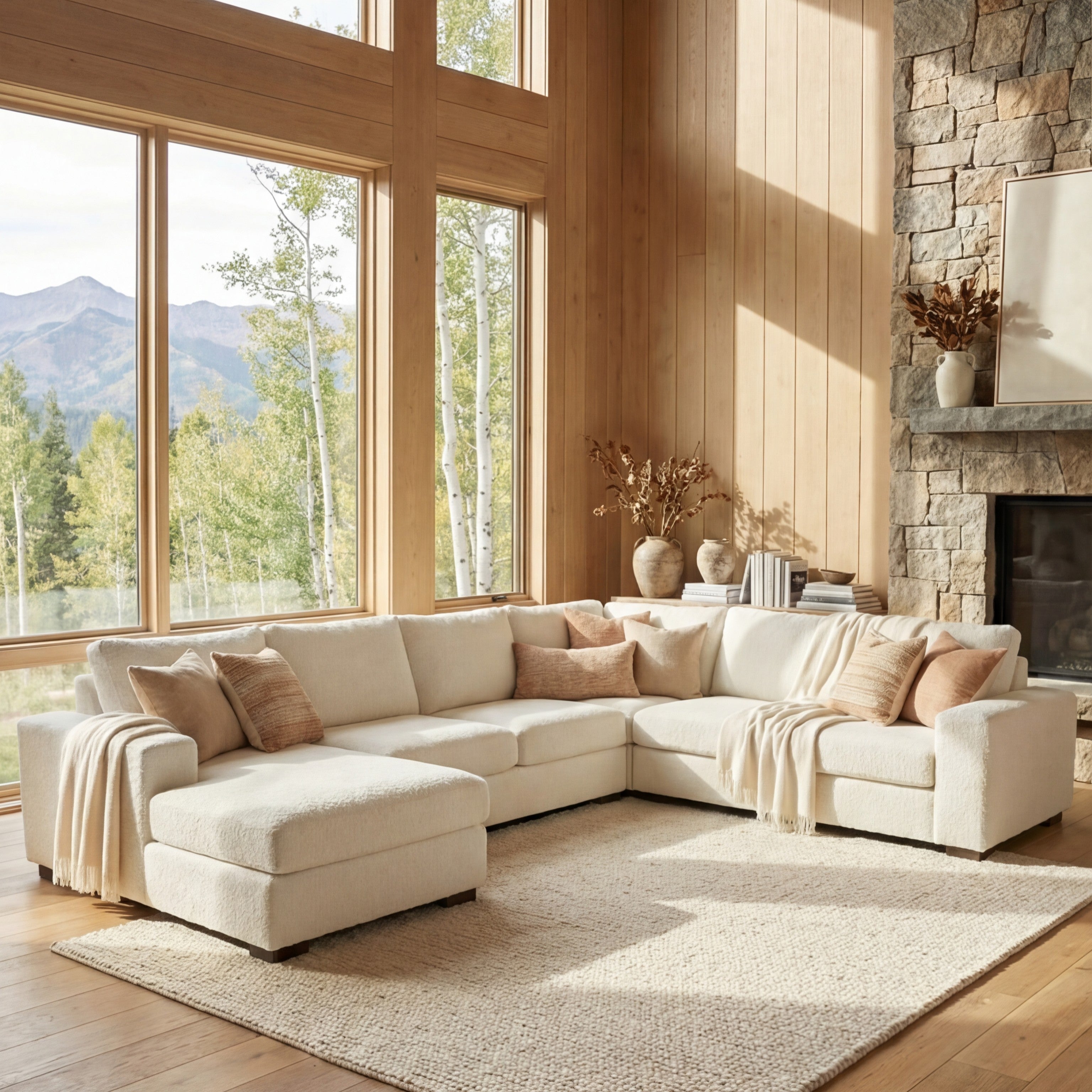 Cuddle Bone Three-Piece Chaise Sectional