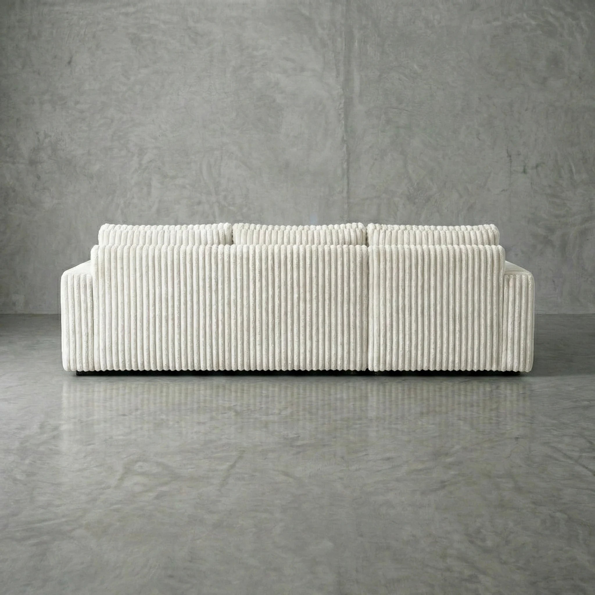 Minky White Two-Piece Chaise Sectional