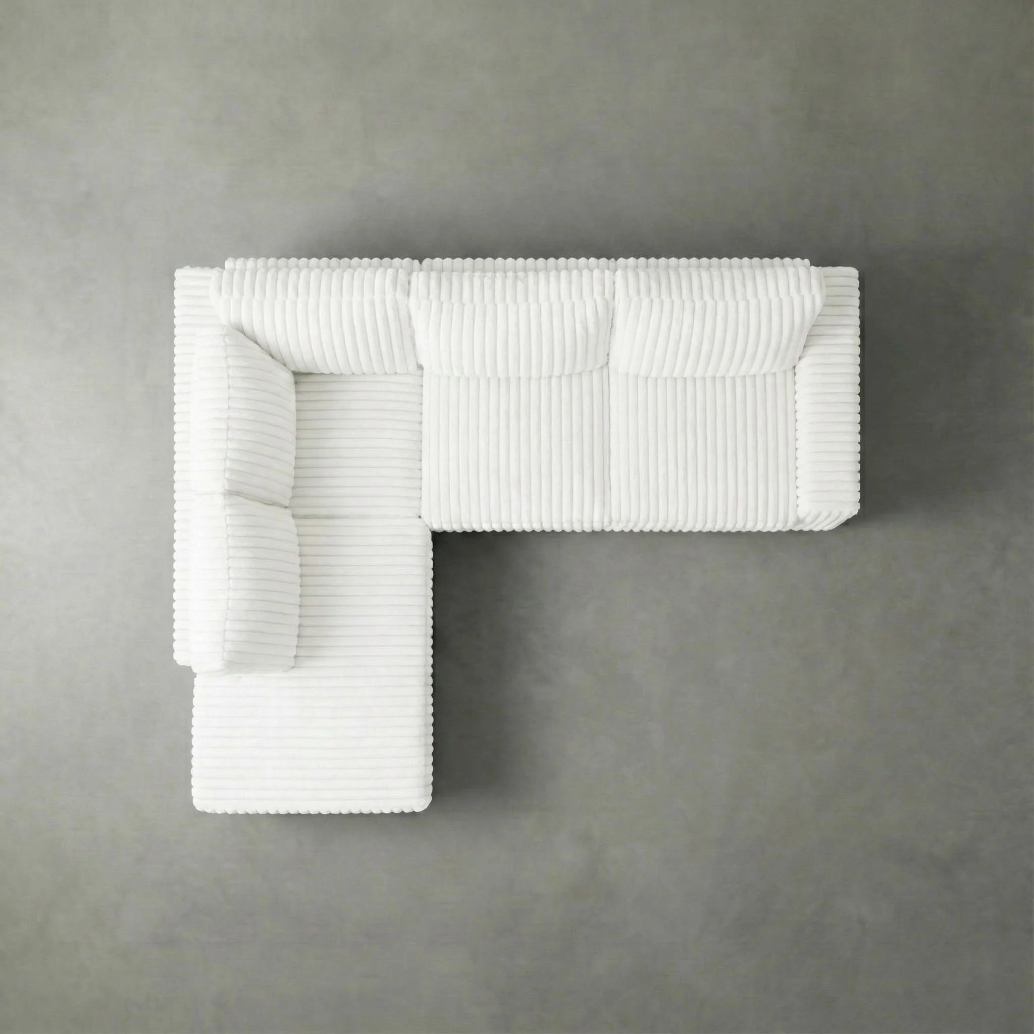 Minky White Two-Piece Sectional