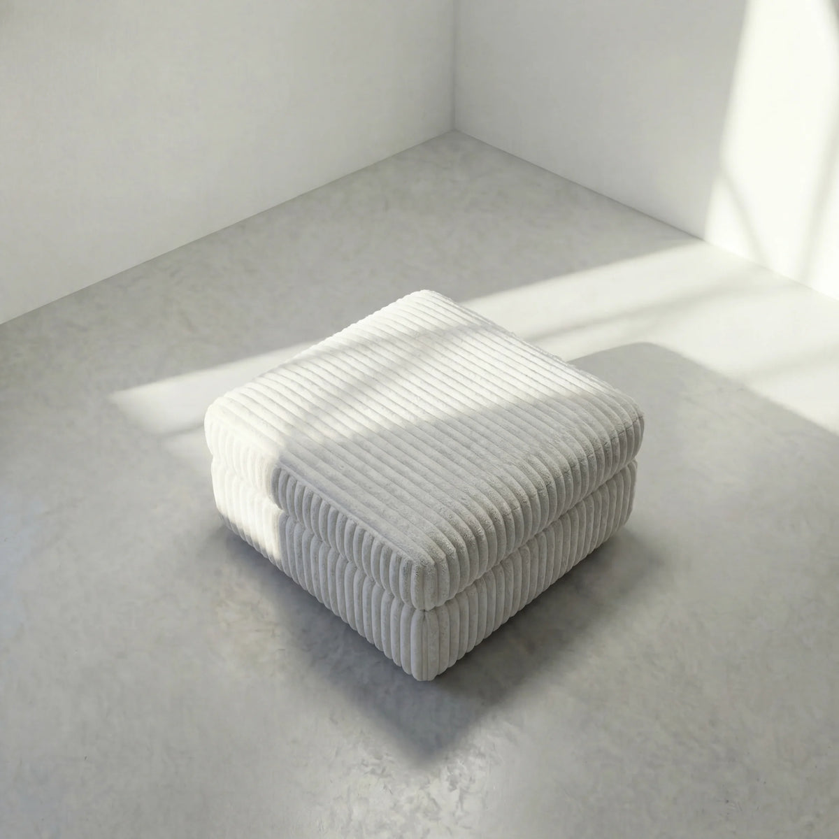 Minky White Modular Ottoman