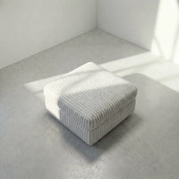 Minky White Modular Ottoman