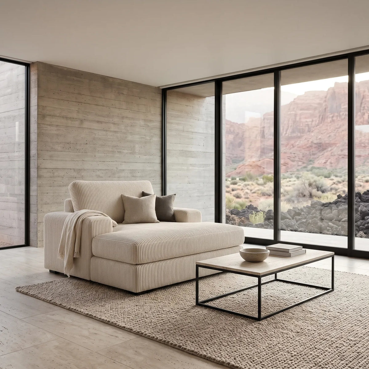Chaise Lounger - Mini Minky White