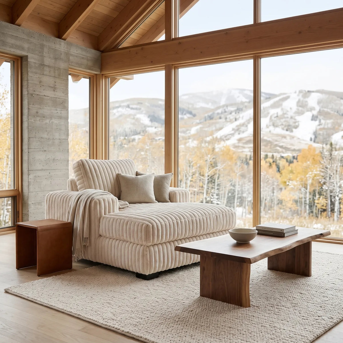 Chaise Lounger - Minky Cream