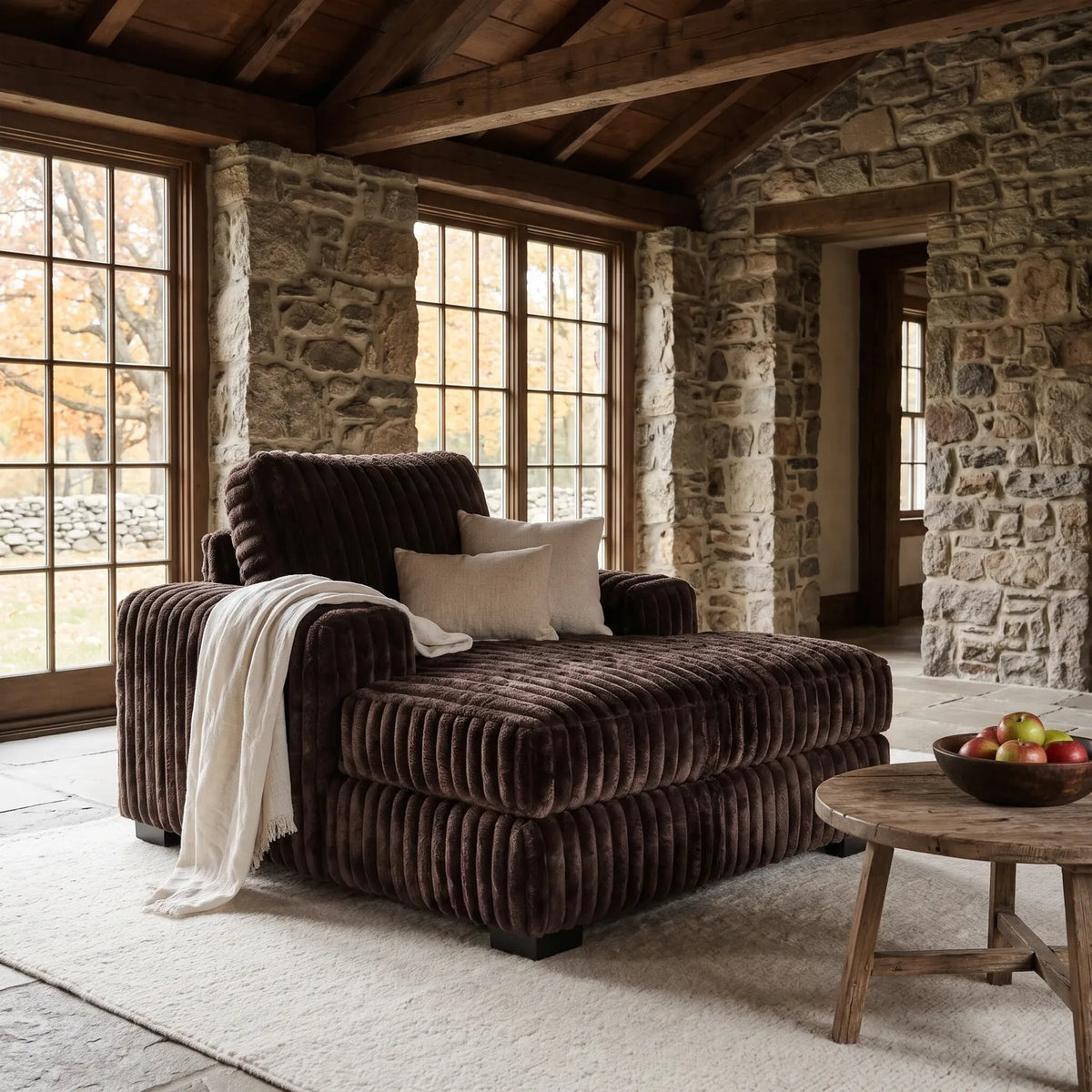 Chaise Lounger - Minky Mocha