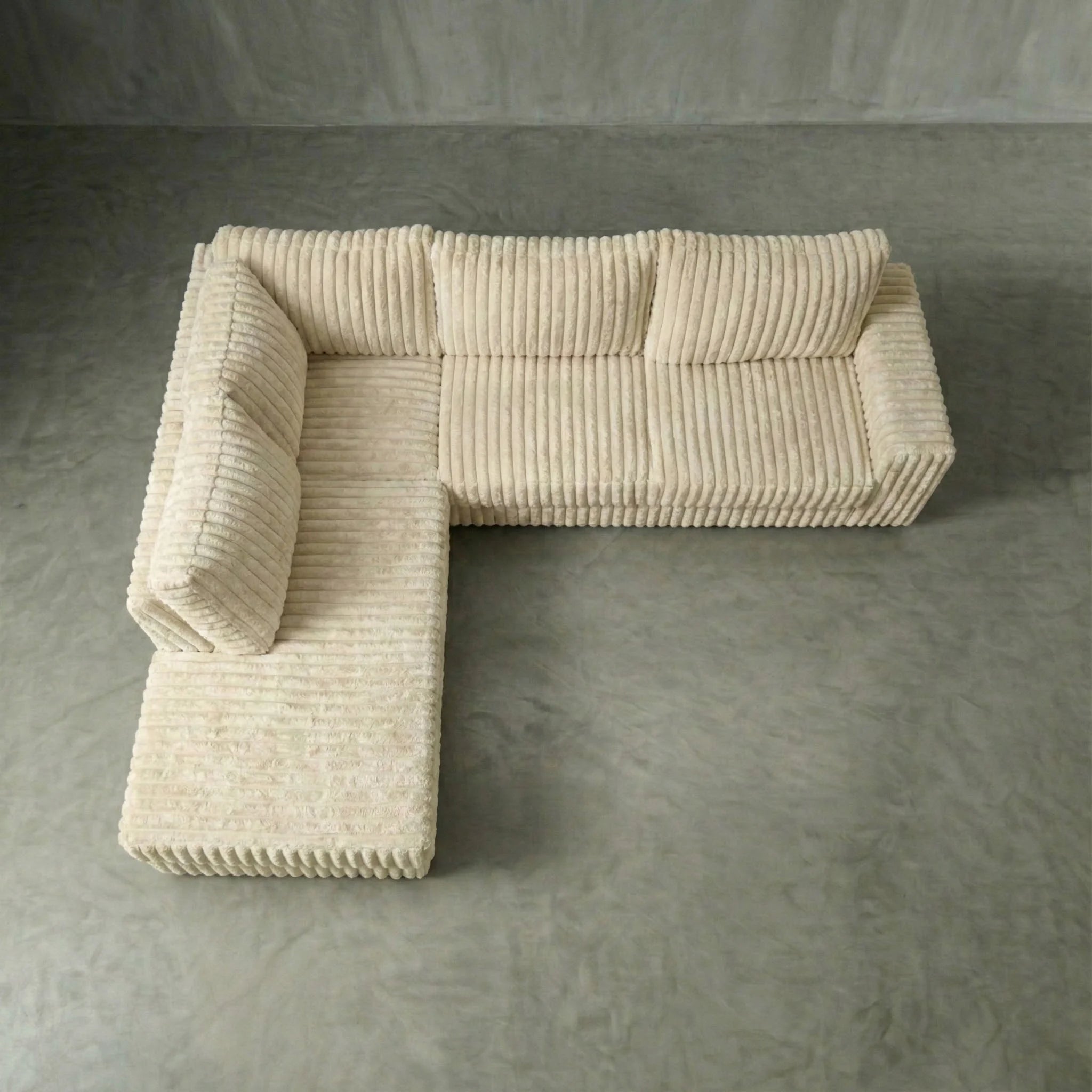 Minky Cream Two-Piece Sectional