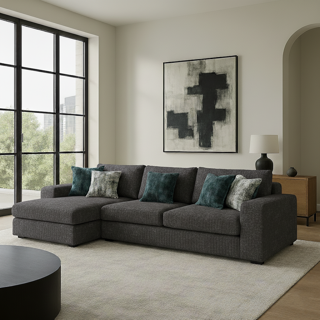 Cuddle Charcoal Two-Piece Chaise Sectional