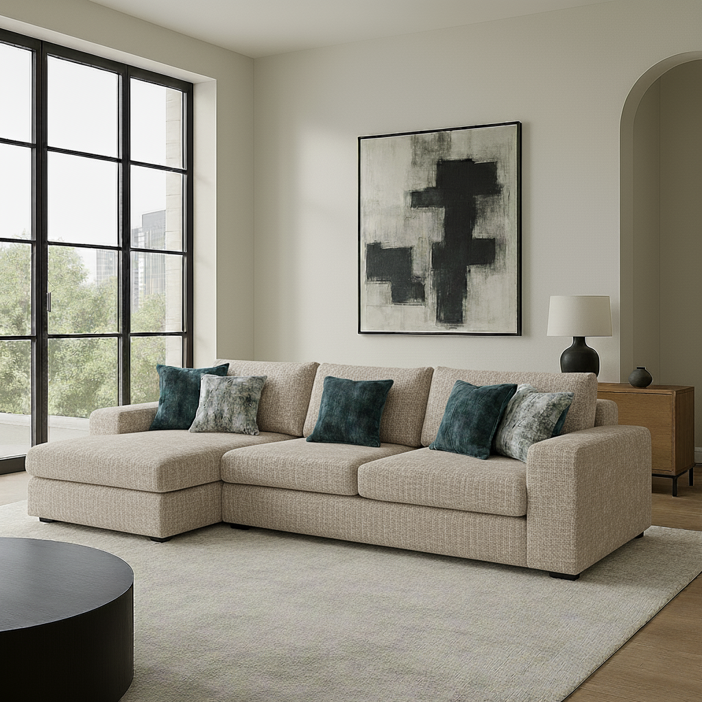 Cuddle Cream Two-Piece Chaise Sectional