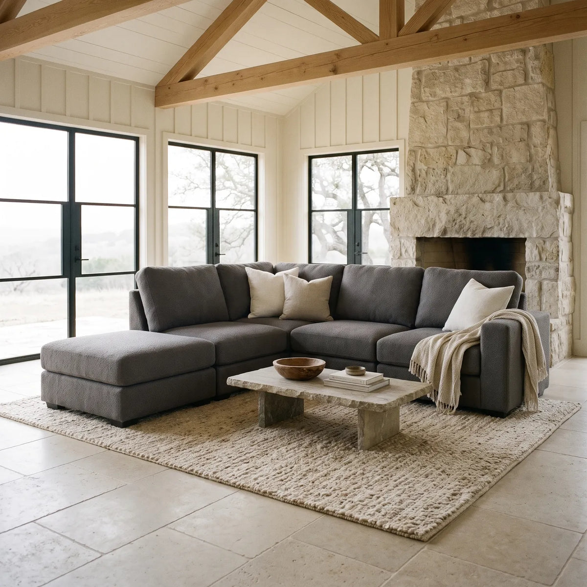 Five-Piece Infinity Sectional - Cuddle Charcoal Modular - hero #Orientation_Left-Hand Facing