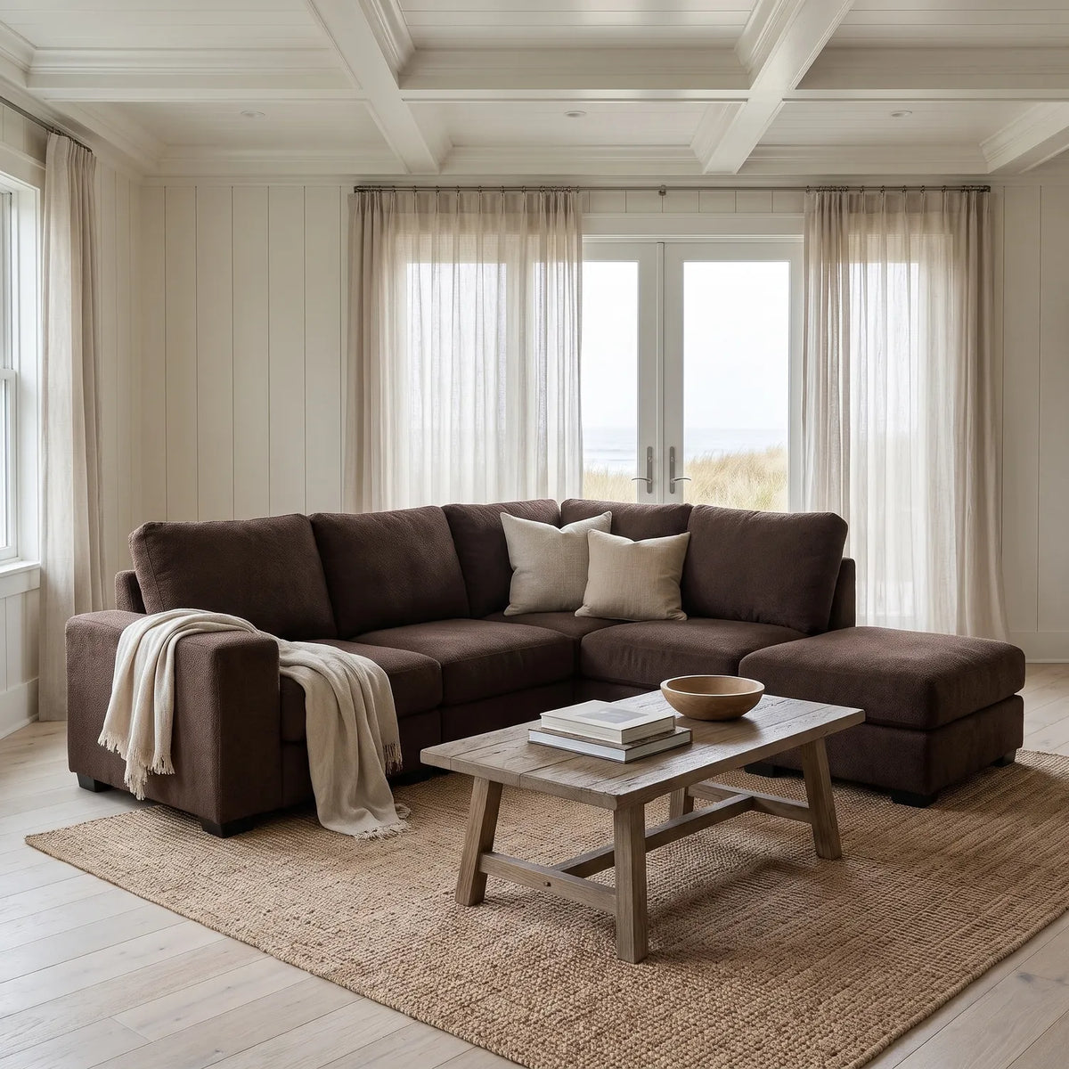 Five-Piece Infinity Sectional - Cuddle Chocolate Modular - hero #Orientation_Right-Hand Facing