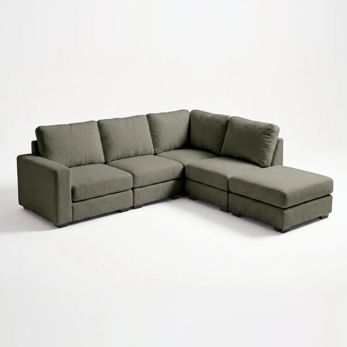Five-Piece Infinity Sectional - Cuddle Moss Modular - studio photo on white #Orientation_Right-Hand Facing #vera_main