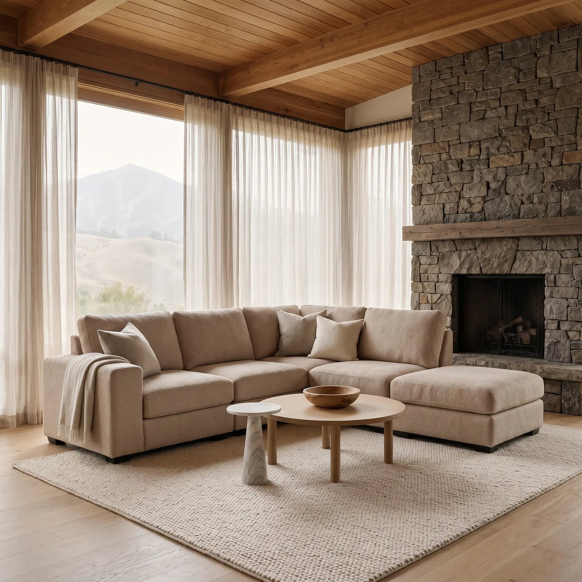 Five-Piece Infinity Sectional - Cuddle Natural Modular - hero #Orientation_Right-Hand Facing