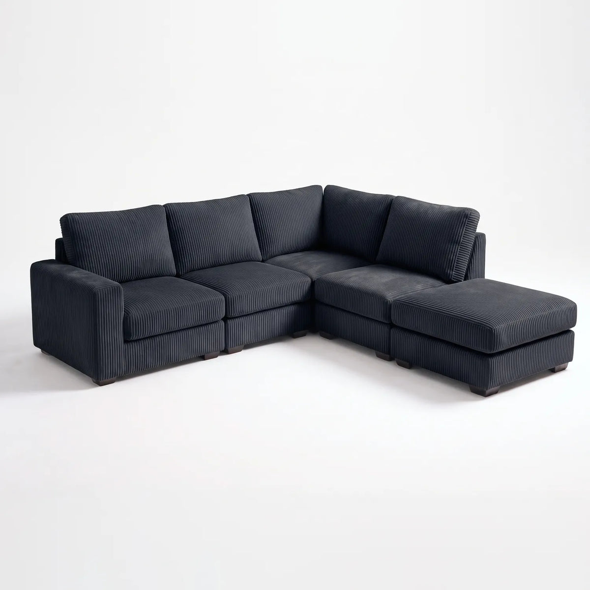 Five-Piece Infinity Sectional - Mini Minky Midnight Modular - studio photo on white #Orientation_Right-Hand Facing #vera_main