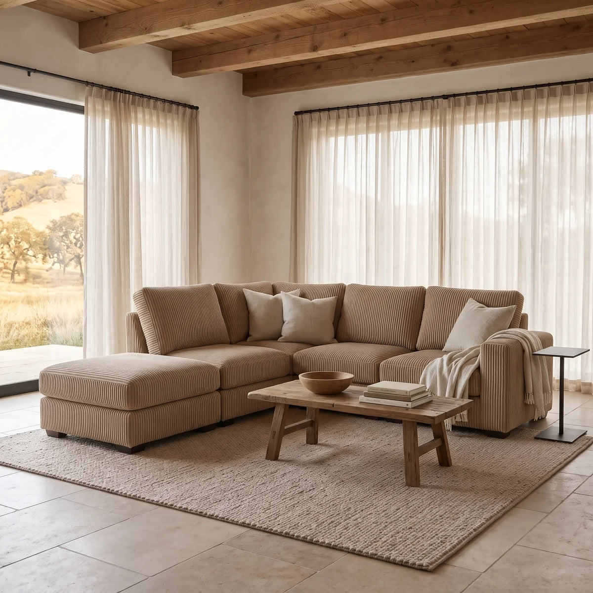 Five-Piece Infinity Sectional - Mini Minky Toast Modular