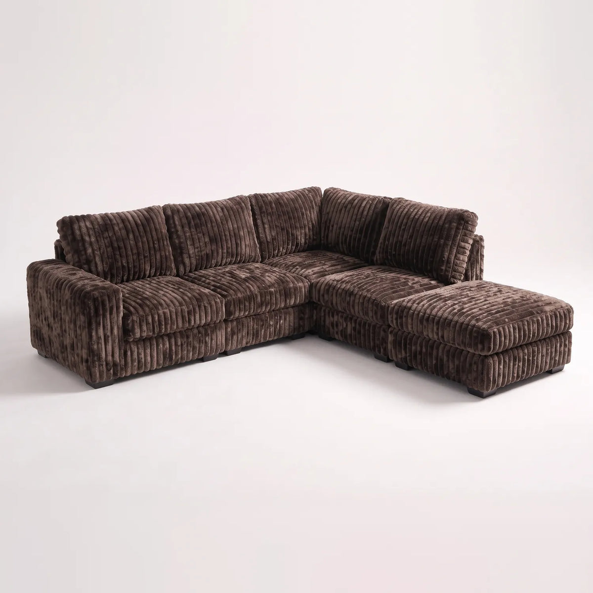 Five-Piece Infinity Sectional - Minky Mocha Modular - studio photo on white #Orientation_Right-Hand Facing #vera_main