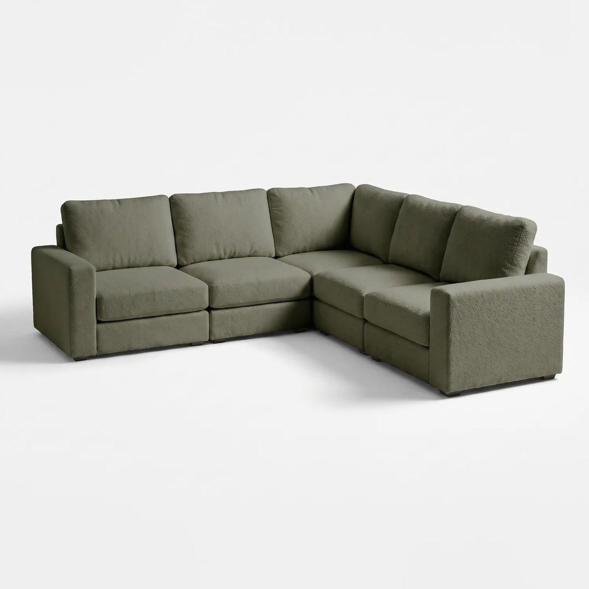 Five-Piece L Sectional - Cuddle Moss Modular - studio photo on white #vera_main