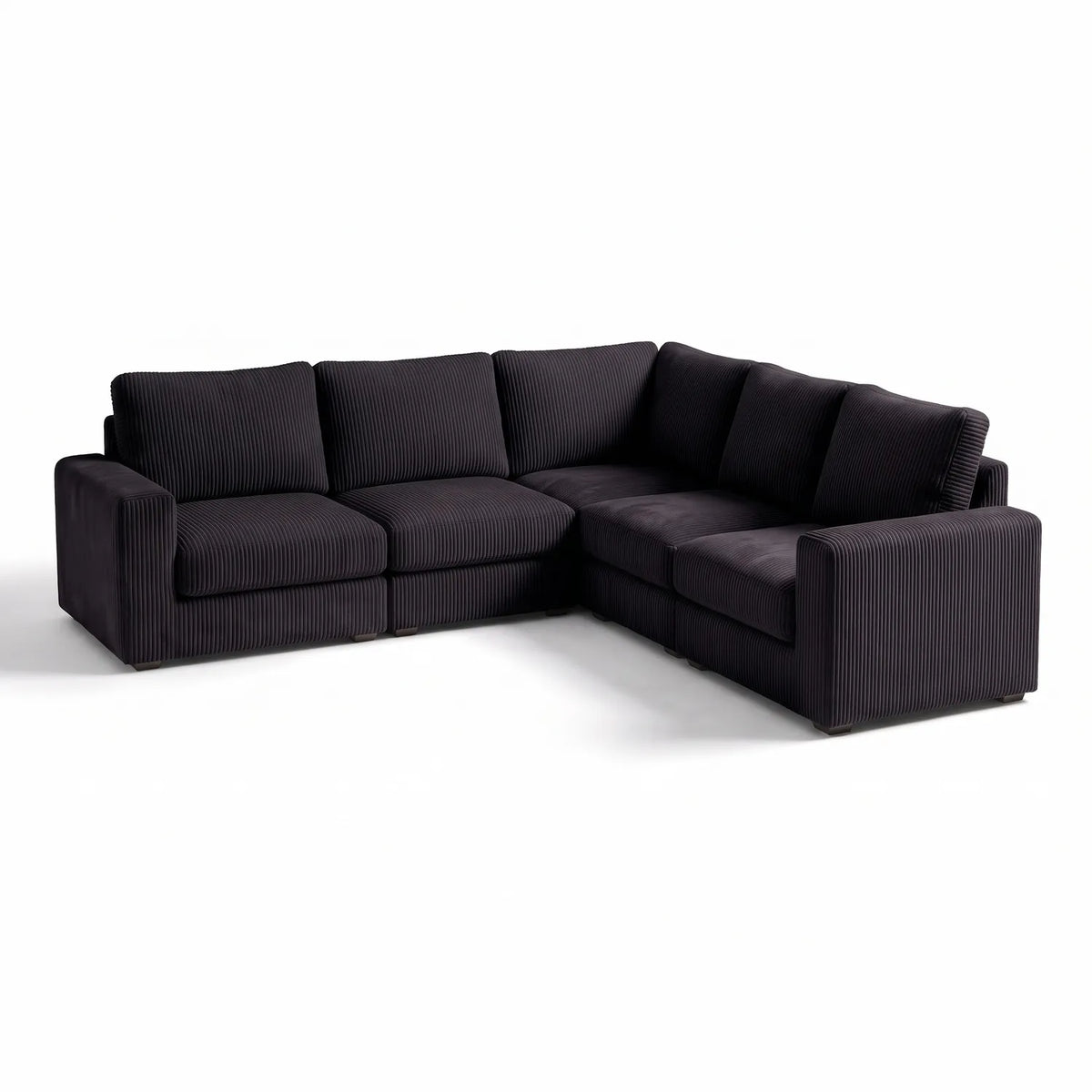 Five-Piece L Sectional - Mini Minky Onyx Modular - studio photo on white #vera_main