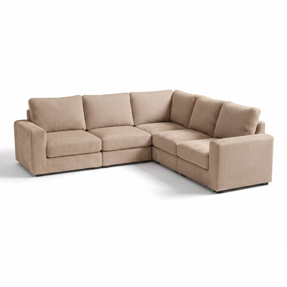 Five-Piece L Sectional - Mini Minky Toast Modular - studio photo on white #vera_main